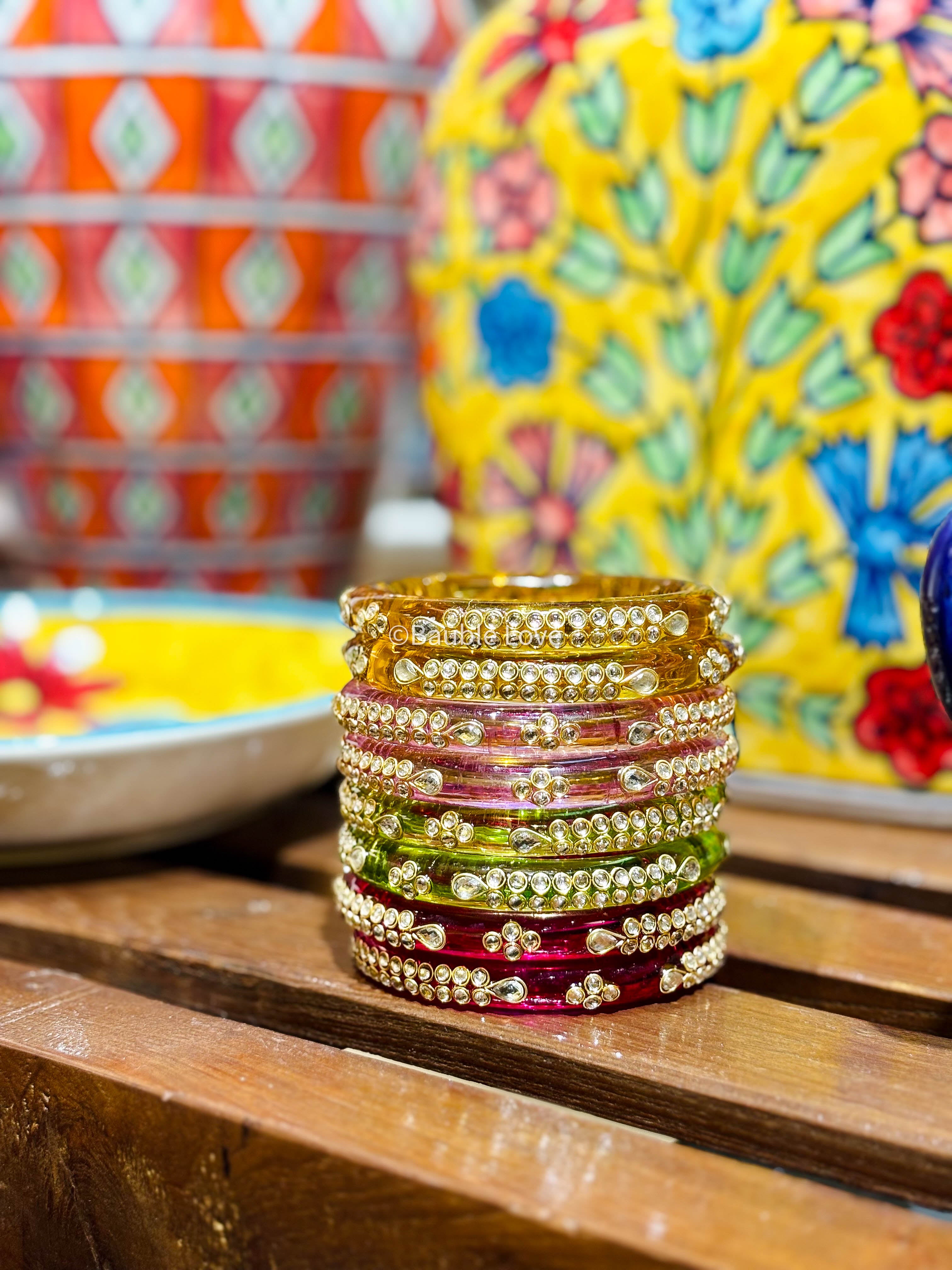 Mirai Kundan Glass Bangle