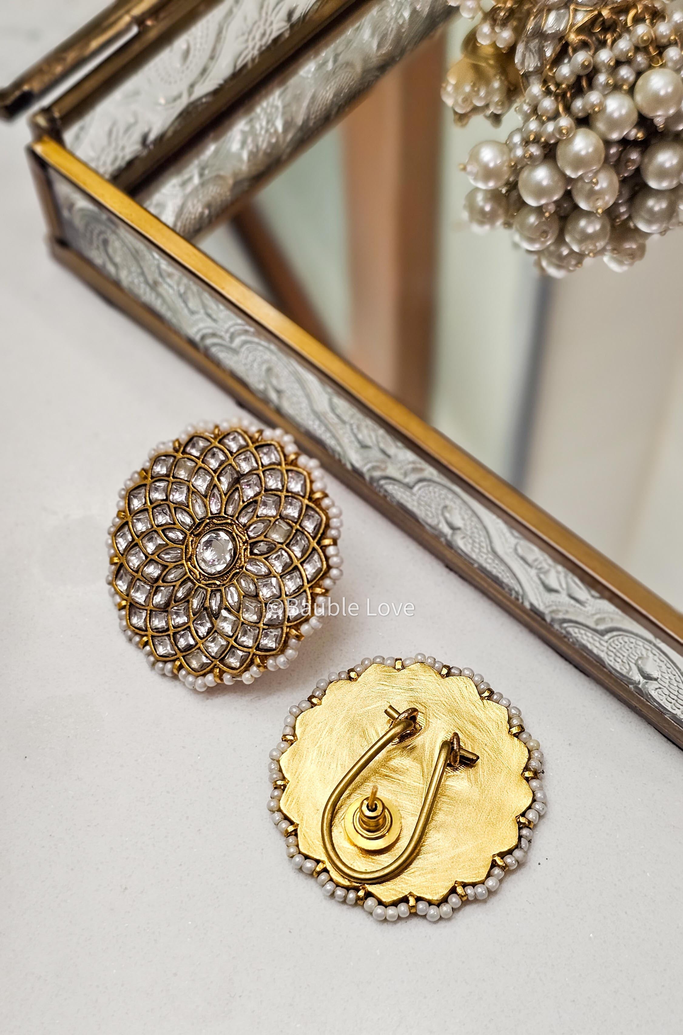 Gaya Jadau Polki Earrings