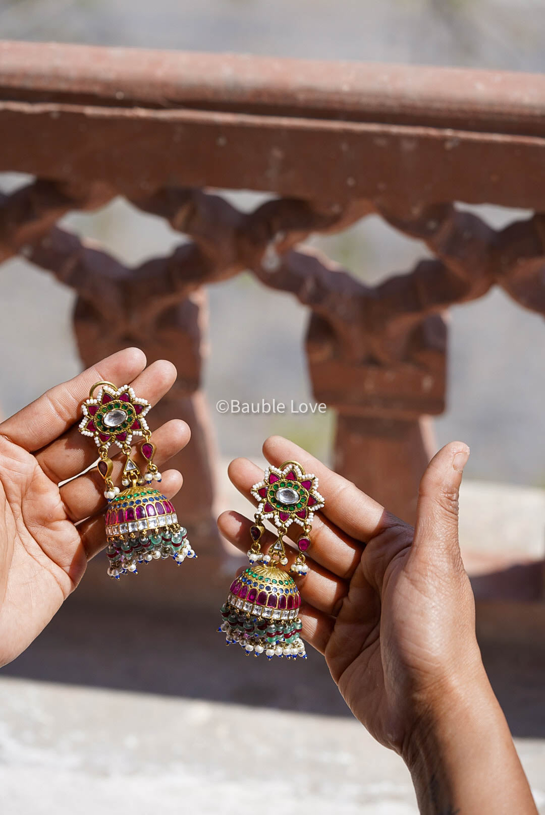 Lekha Jadau Jhumka Earrings