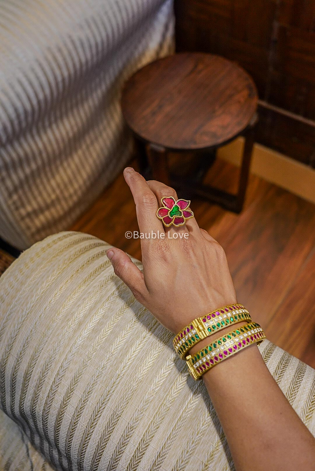 Phoolkali Jadau Ring