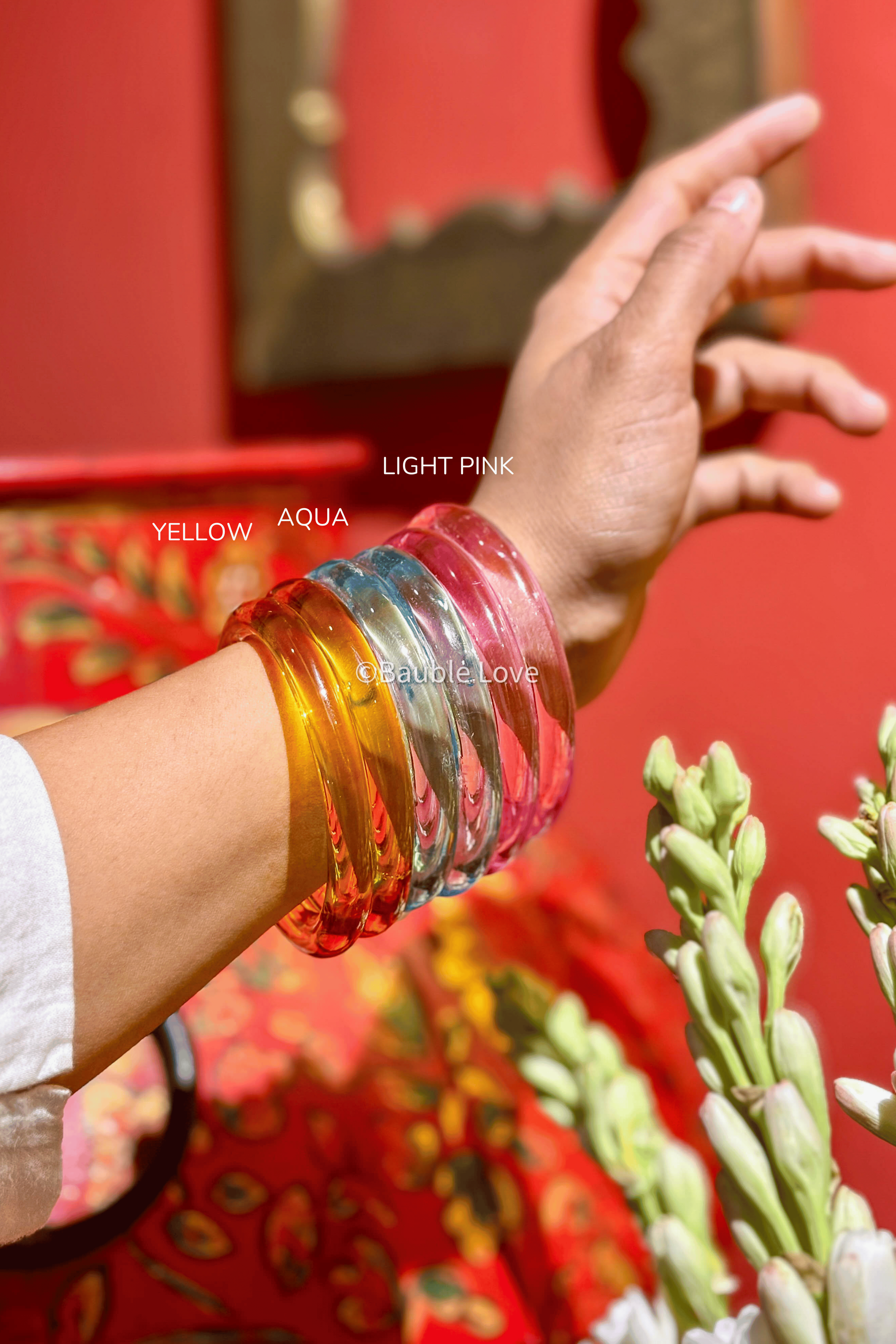 Reflective Glass Bangle (Set of 2)