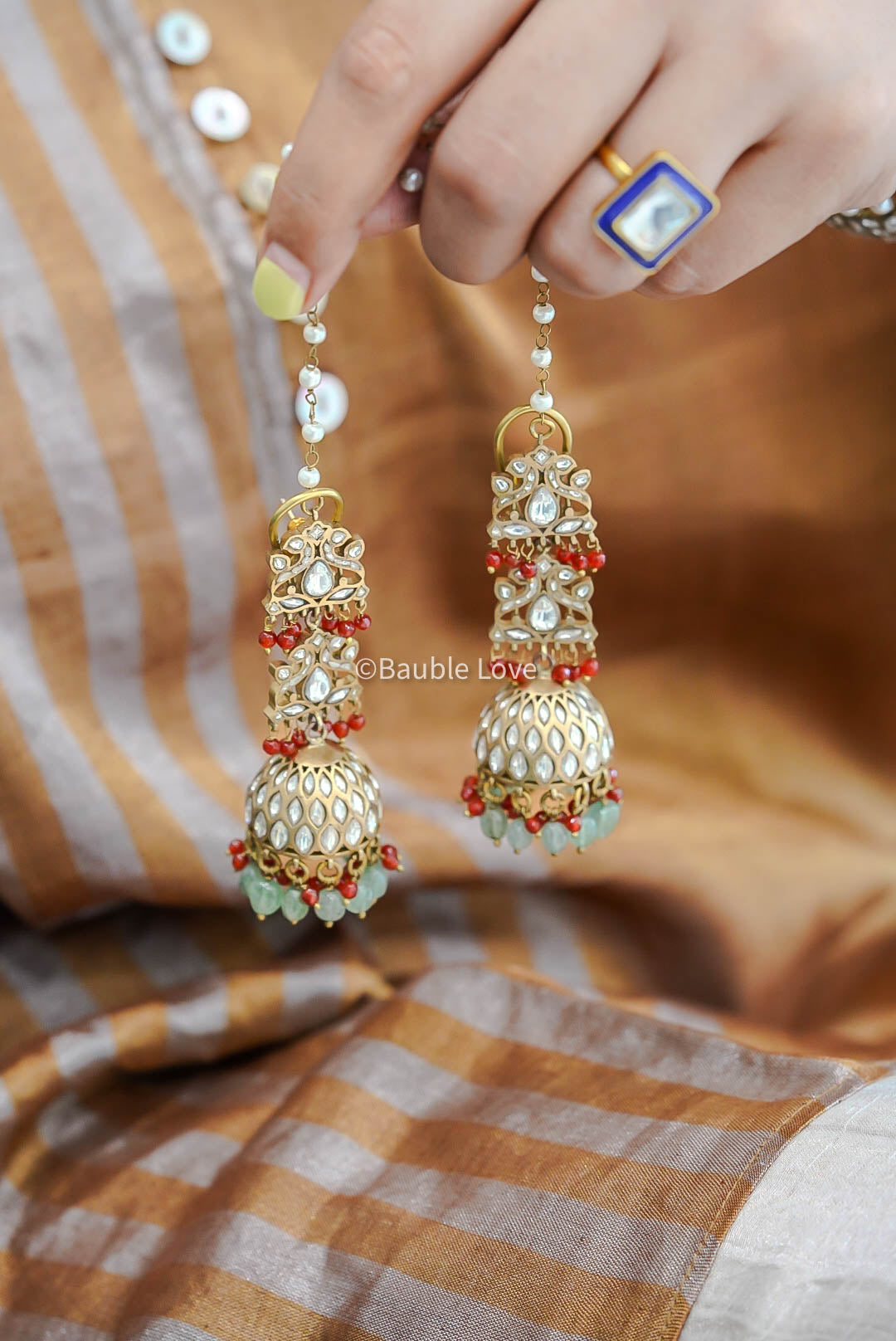 Anandi Jadau Jhumka Earrings