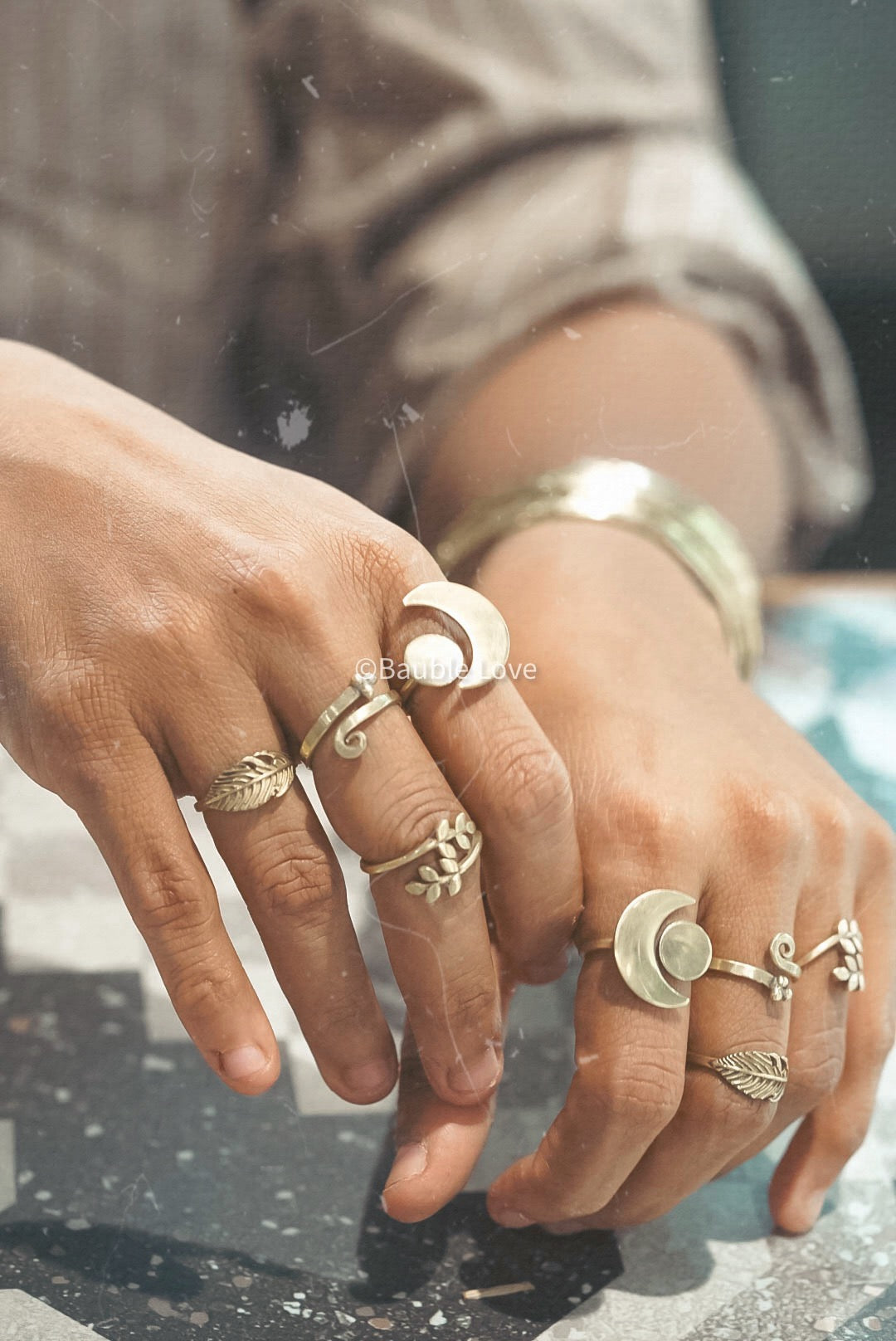 Enya Brass Rings (Set of 8)
