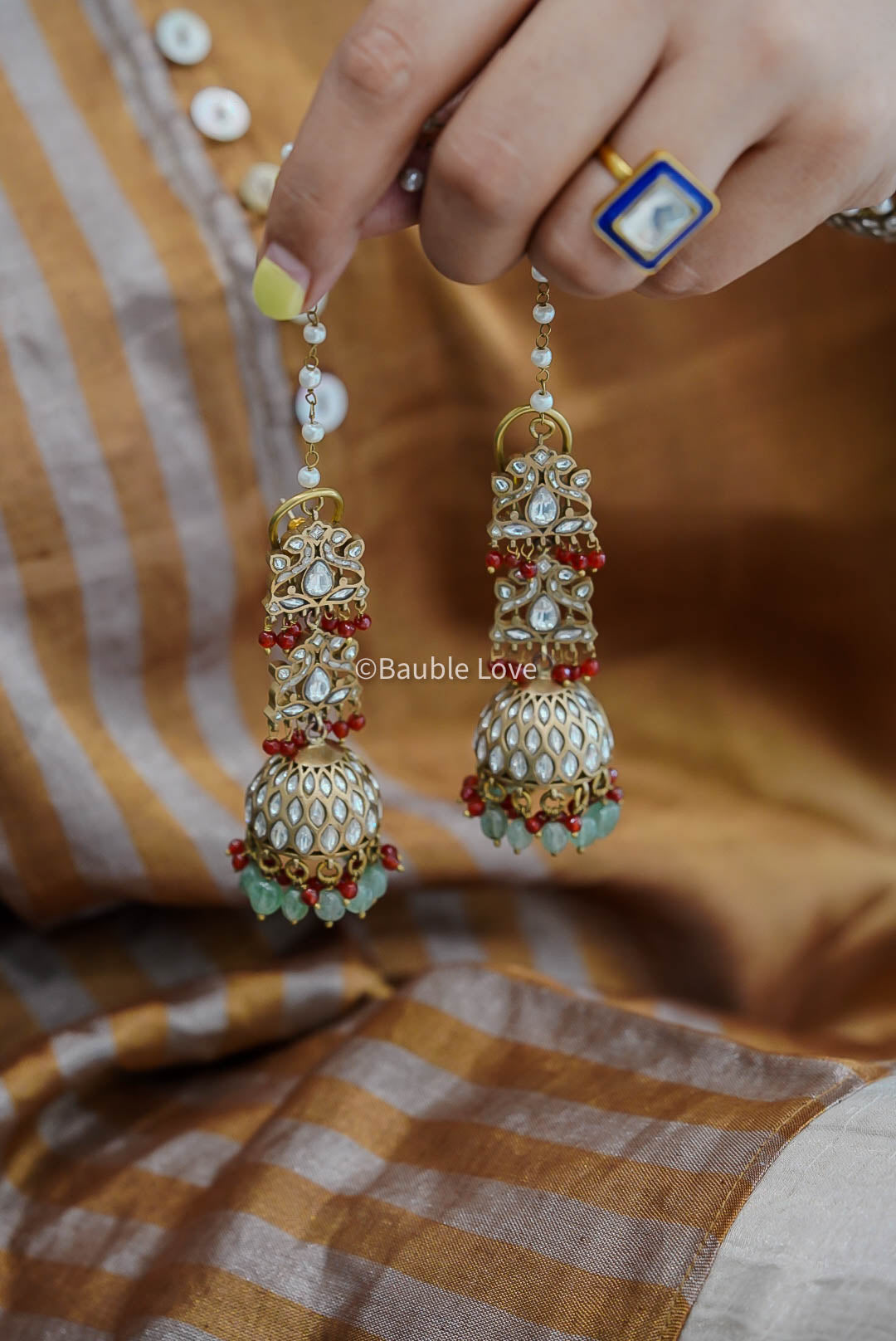 Anandi Jadau Jhumka Earrings