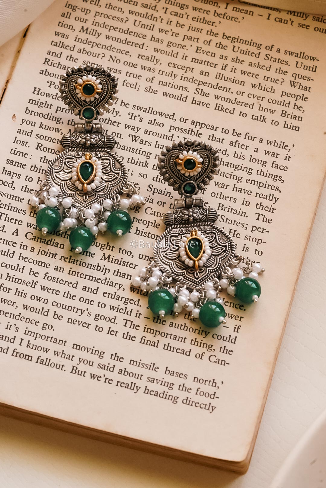 Green Festive Earrings