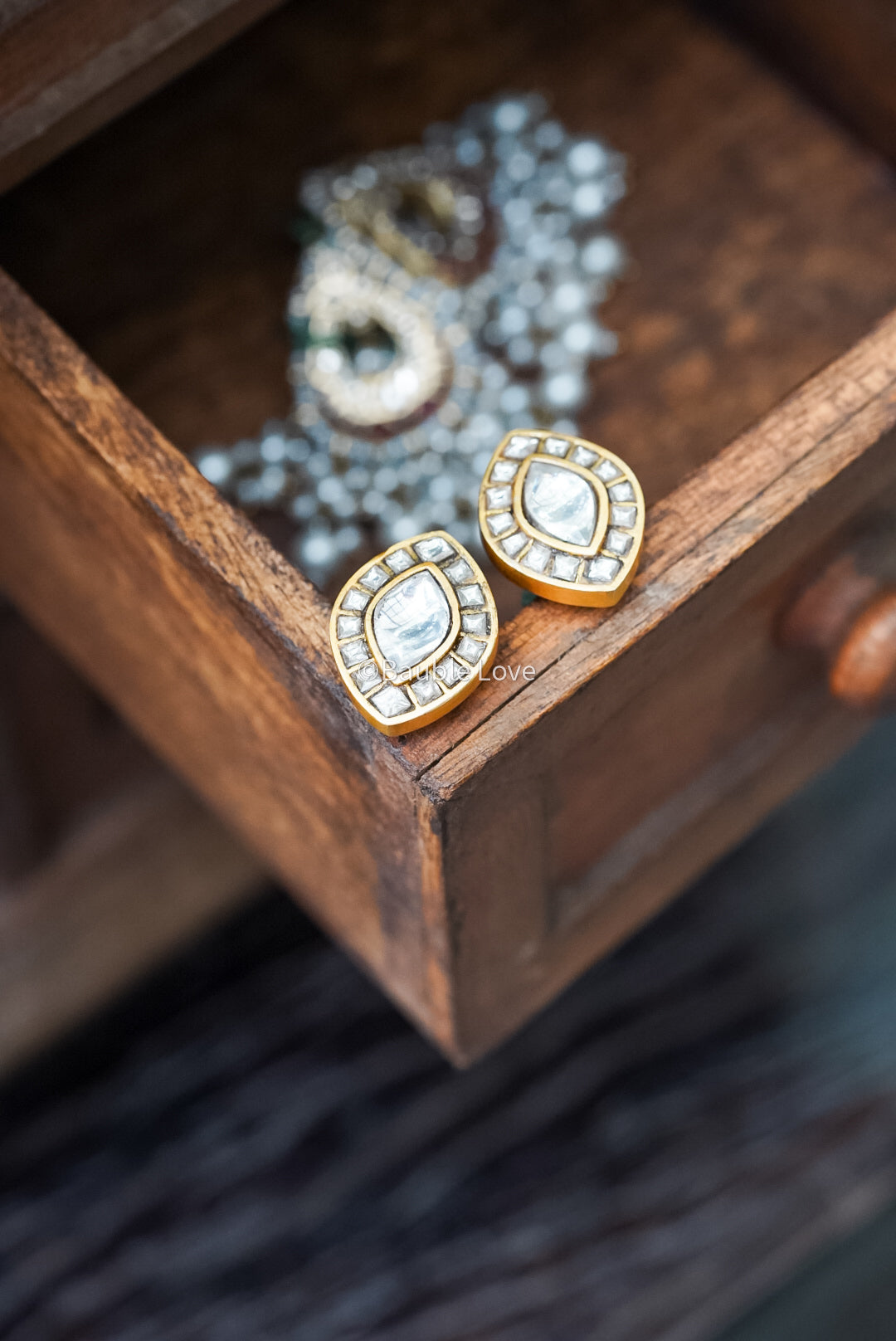 Nihaar Jadau Earrings (White)