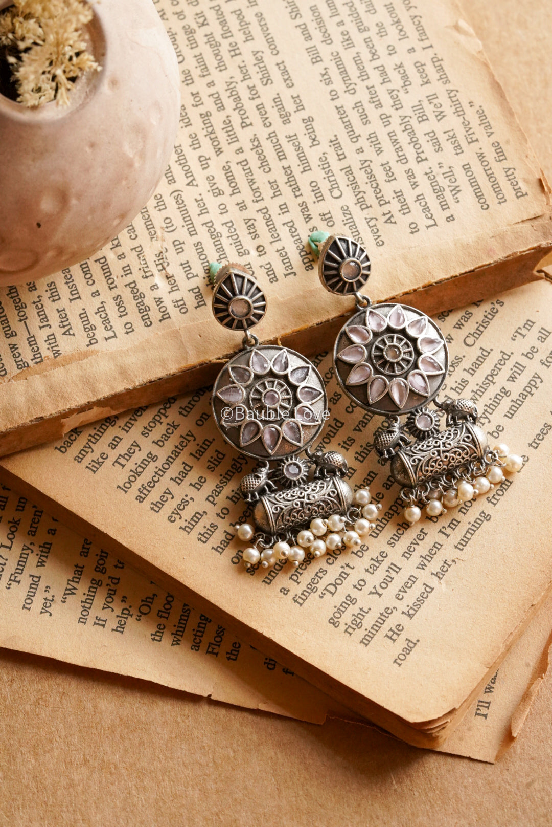 Floral Pearl Danglers