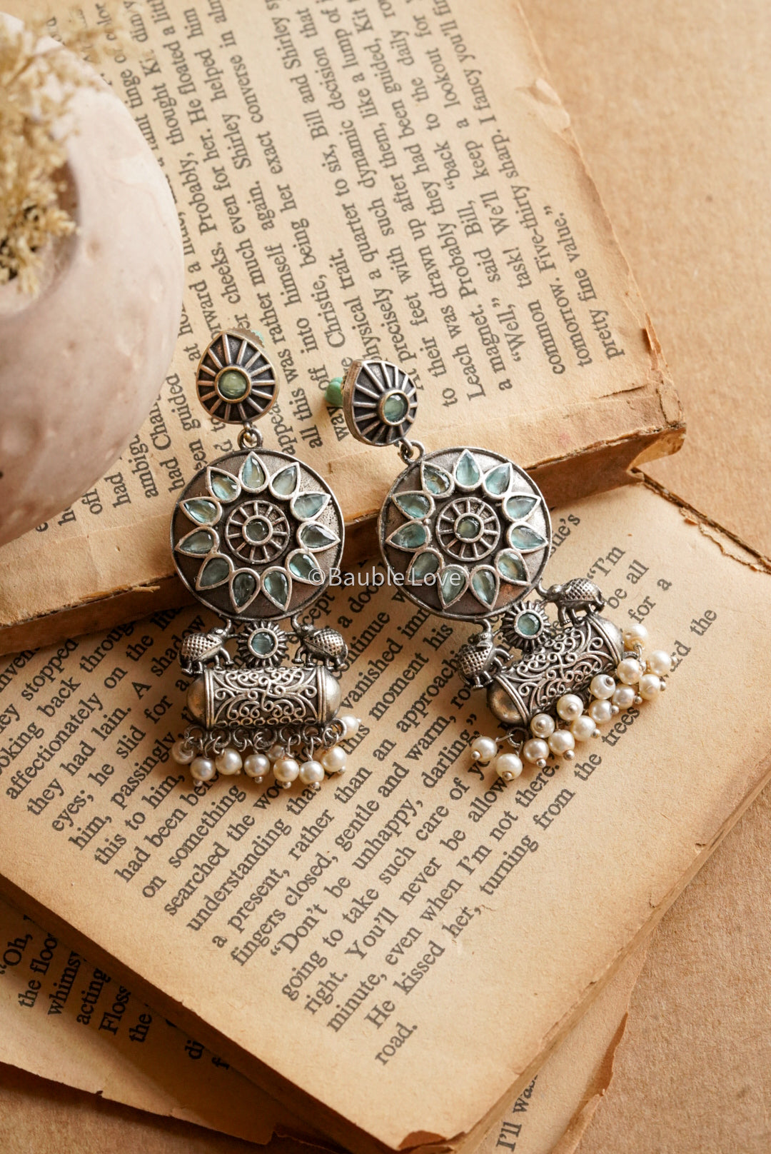 Floral Pearl Danglers