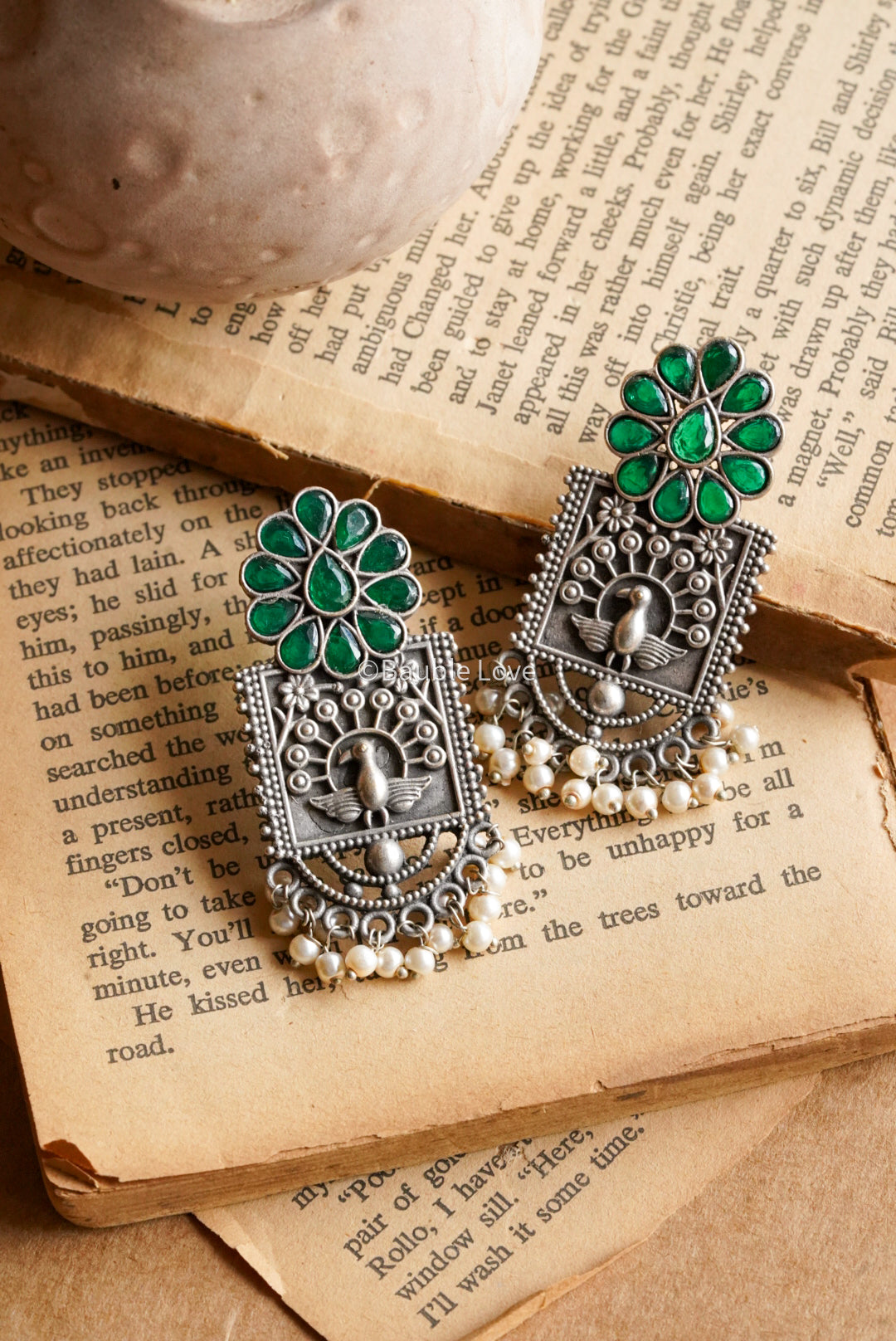 Floral Peacock Earrings