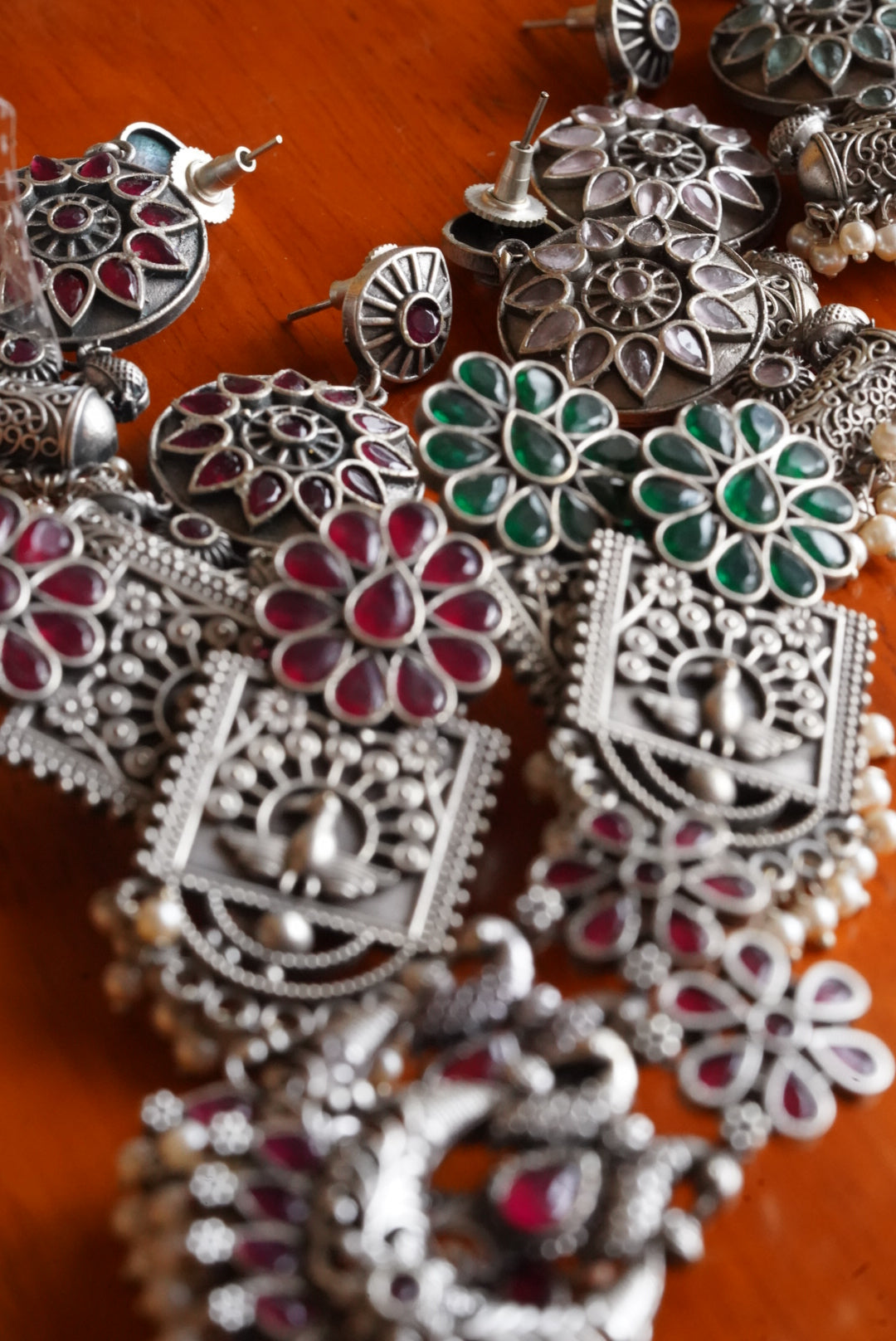 Floral Peacock Earrings