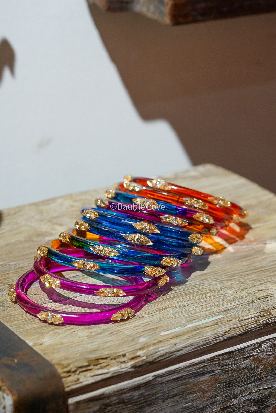 Pia Glitter Glass Bangle (Set of 4)