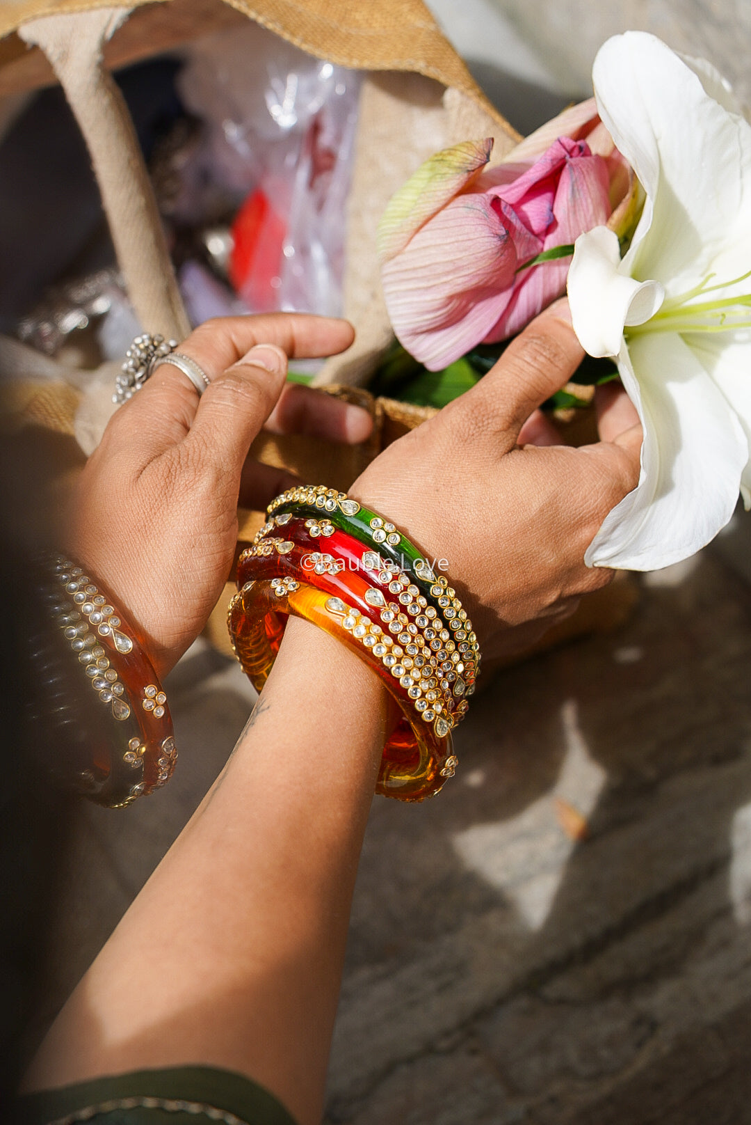 Mirai Kundan Glass Bangle