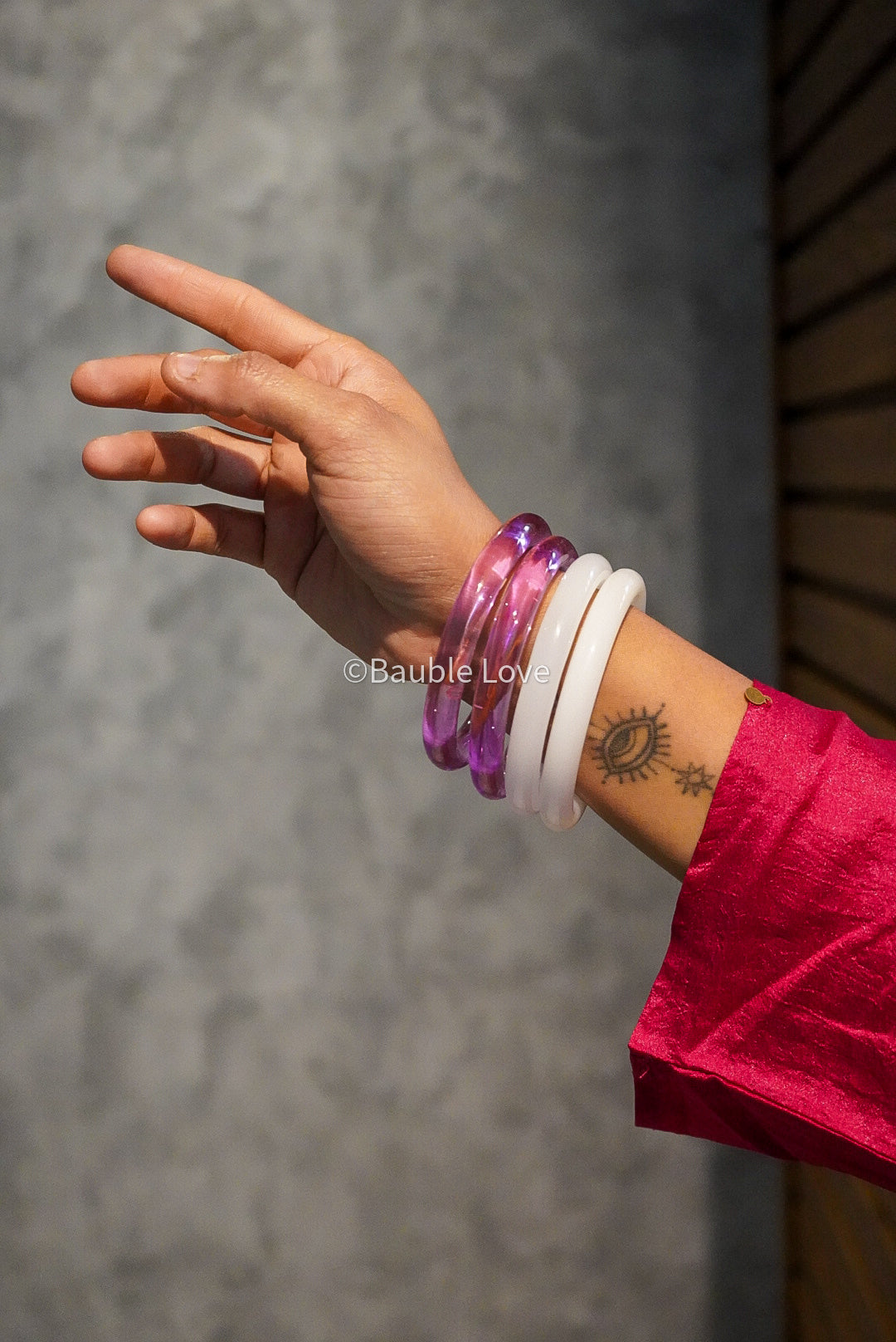 Reflective Glass Bangle (Set of 2)