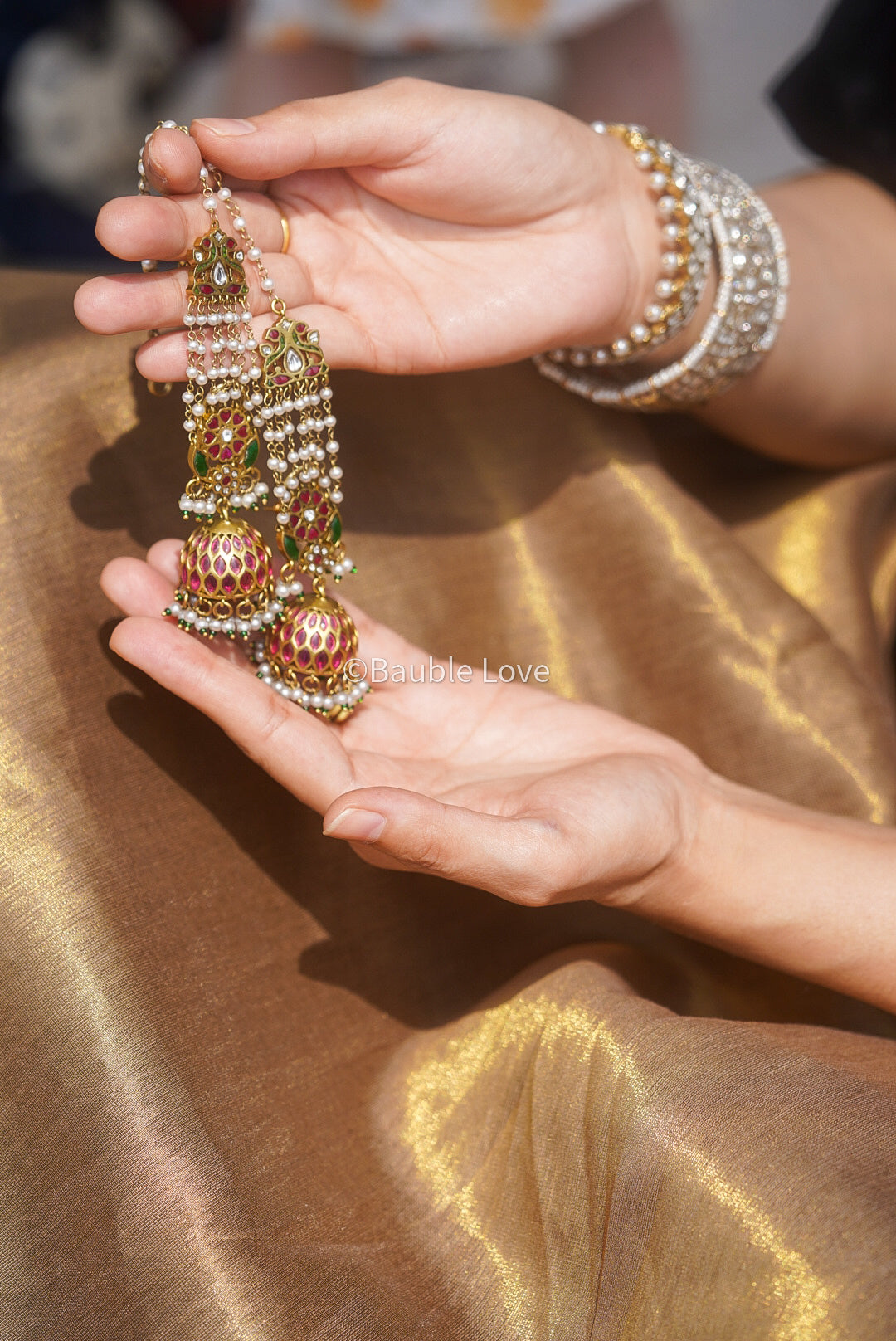 Anandi Jadau Jhumka Earrings