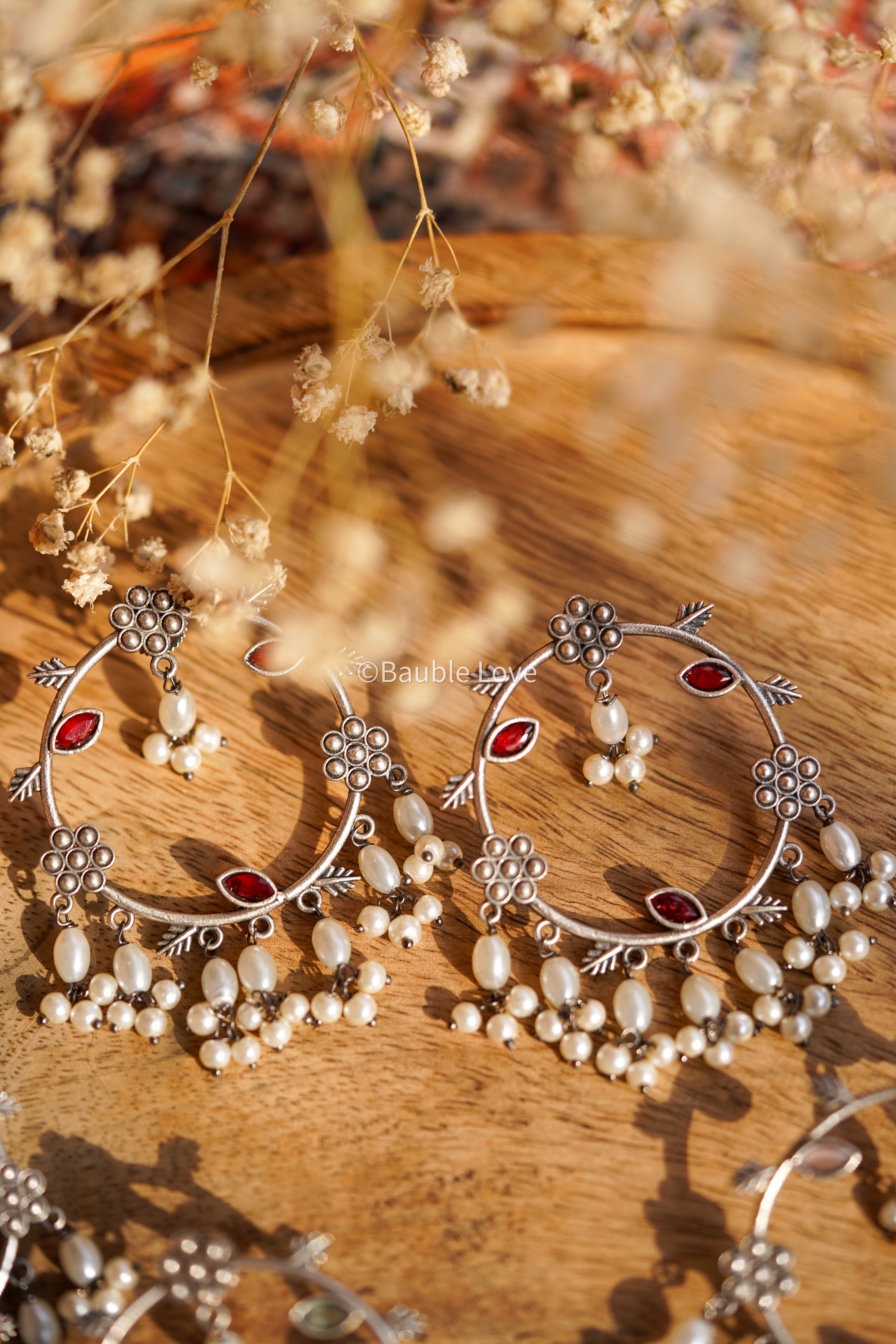 Floral Round Earrings