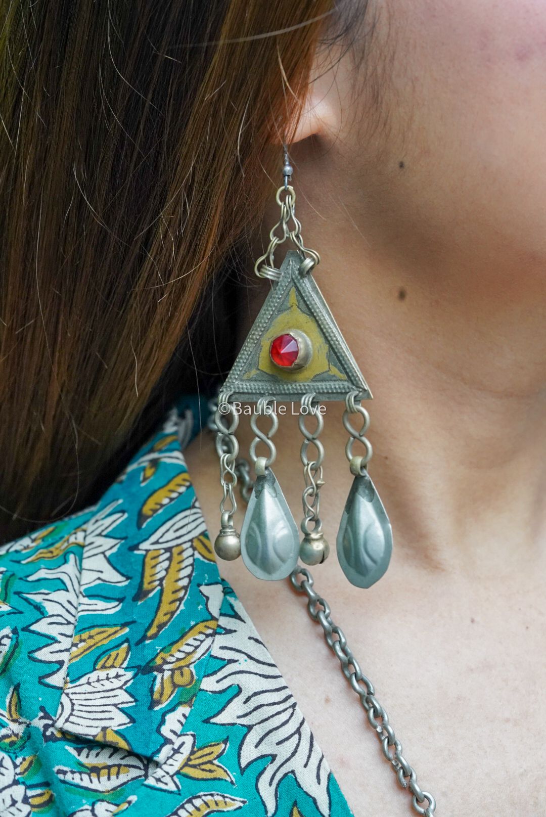 Turkmen Earrings (Gold Inlay Work)