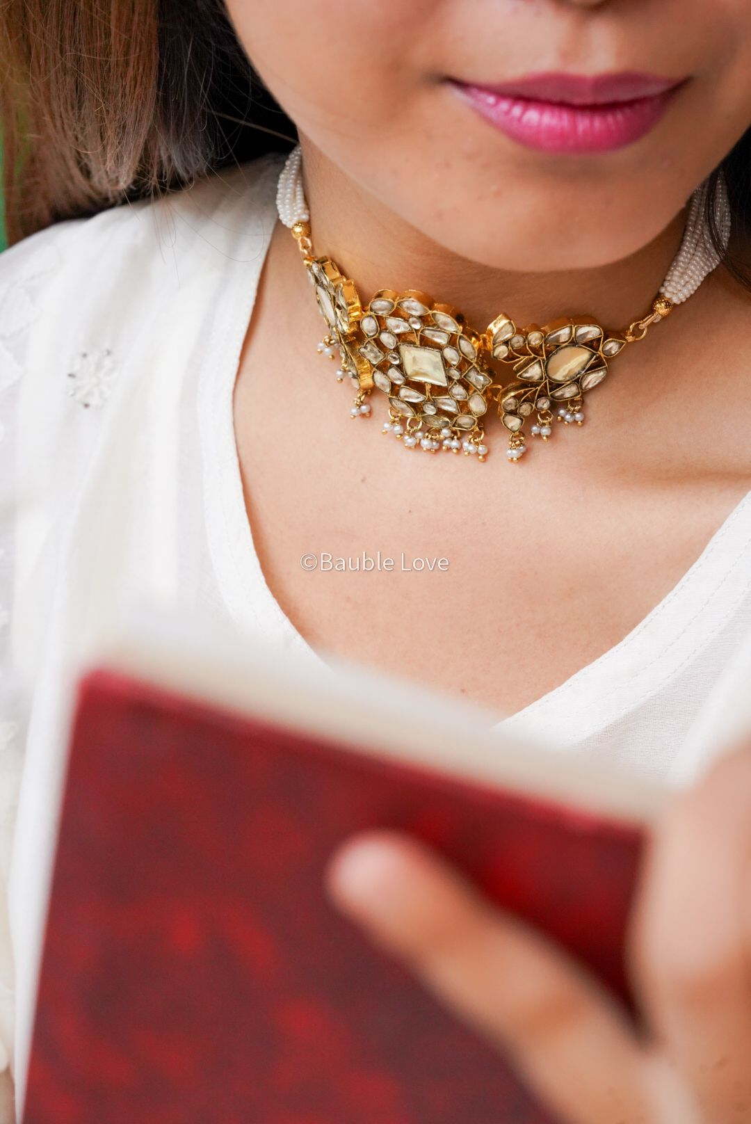 Bianaca Kundan Necklace Set (With Earrings)