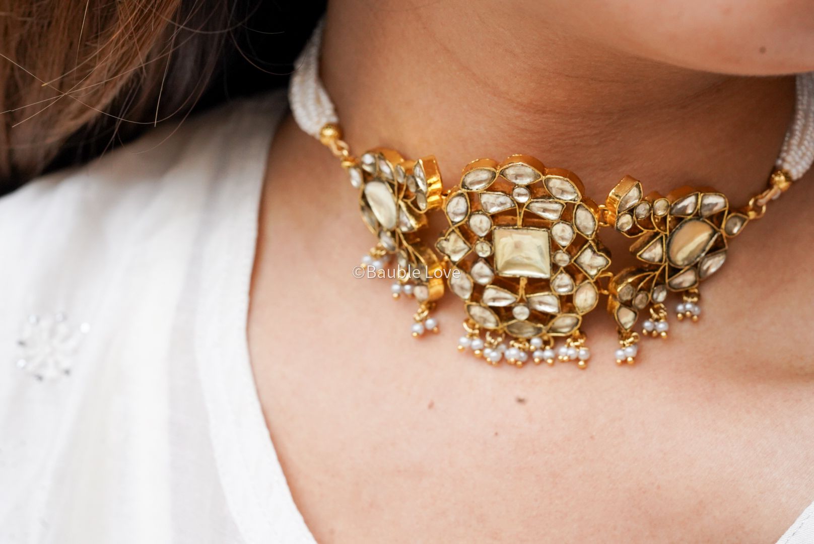 Bianaca Kundan Necklace Set (With Earrings)