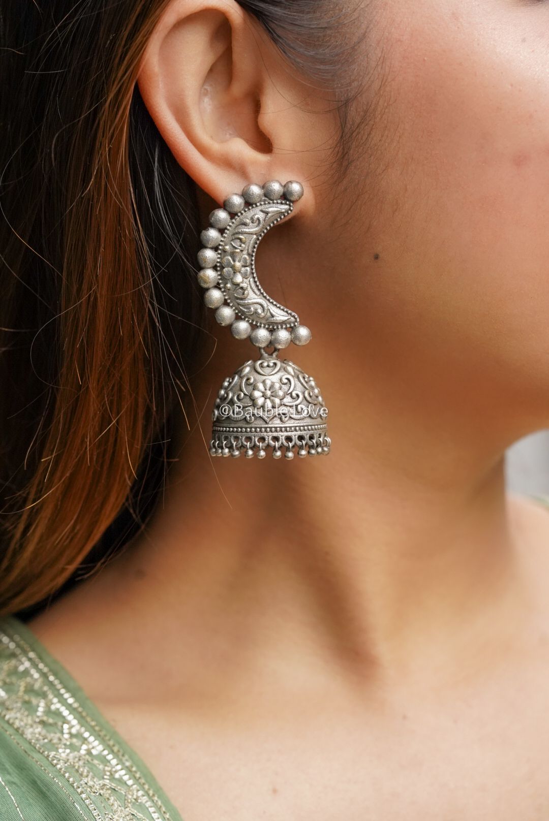 Crescent Moon Jhumka