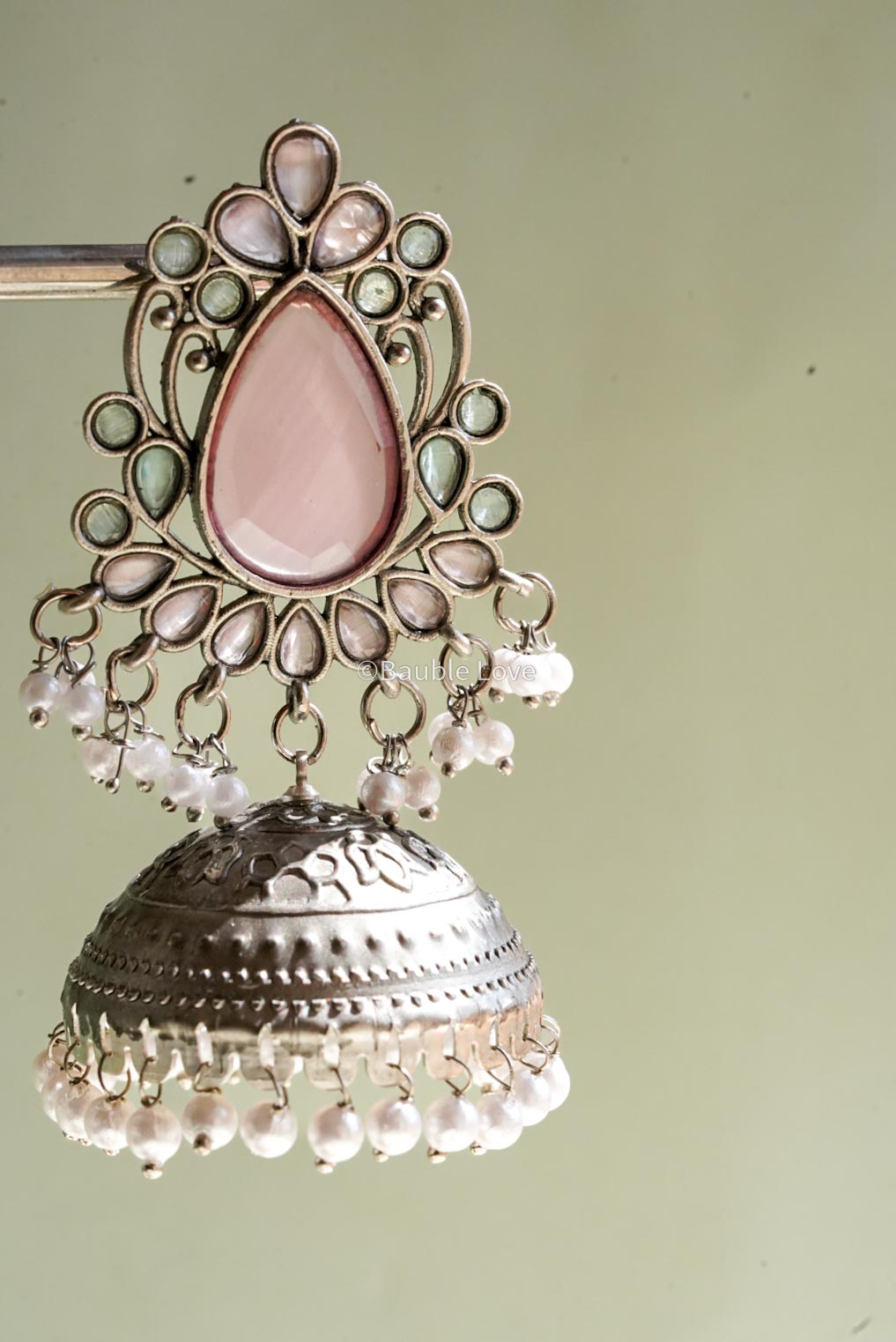 Pastel Statement Jhumka Earrings