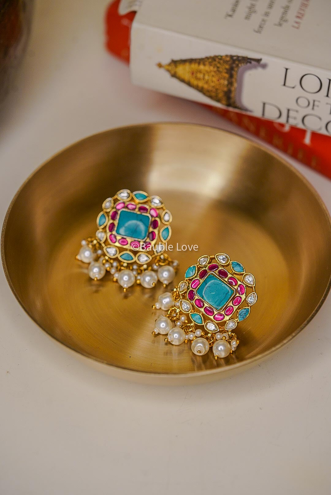 Zuni Jadau Earrings (Turquoise)