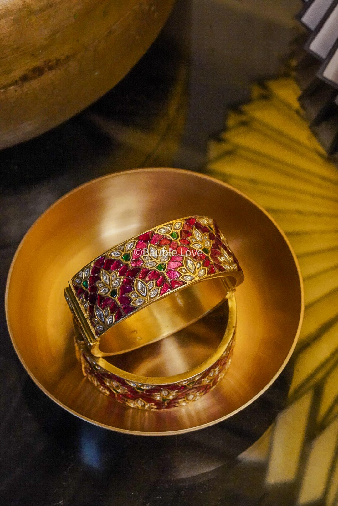 Mrinmayi Jadau Cuff (Pink)