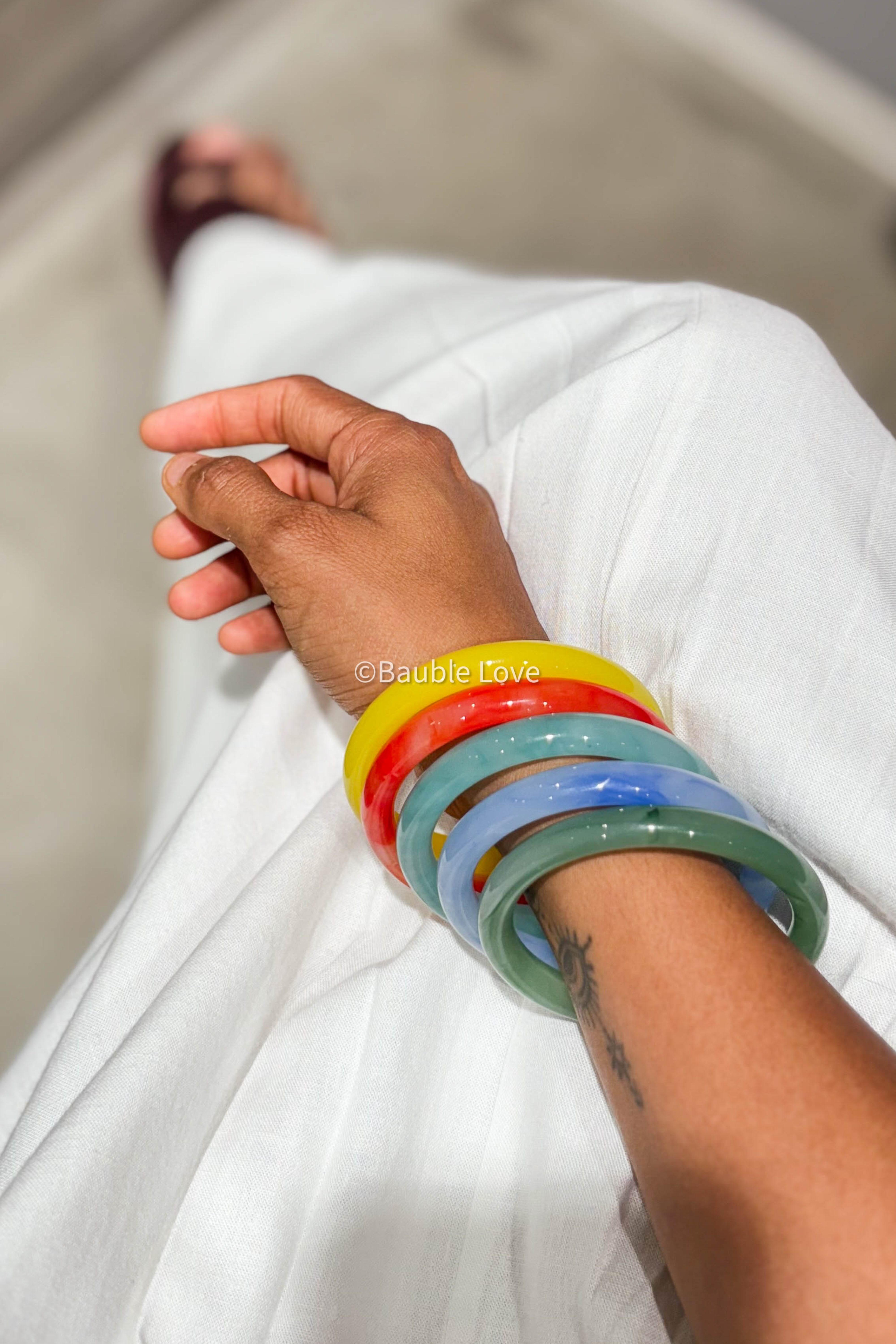 Marble Glass Bangle (Set of 2)