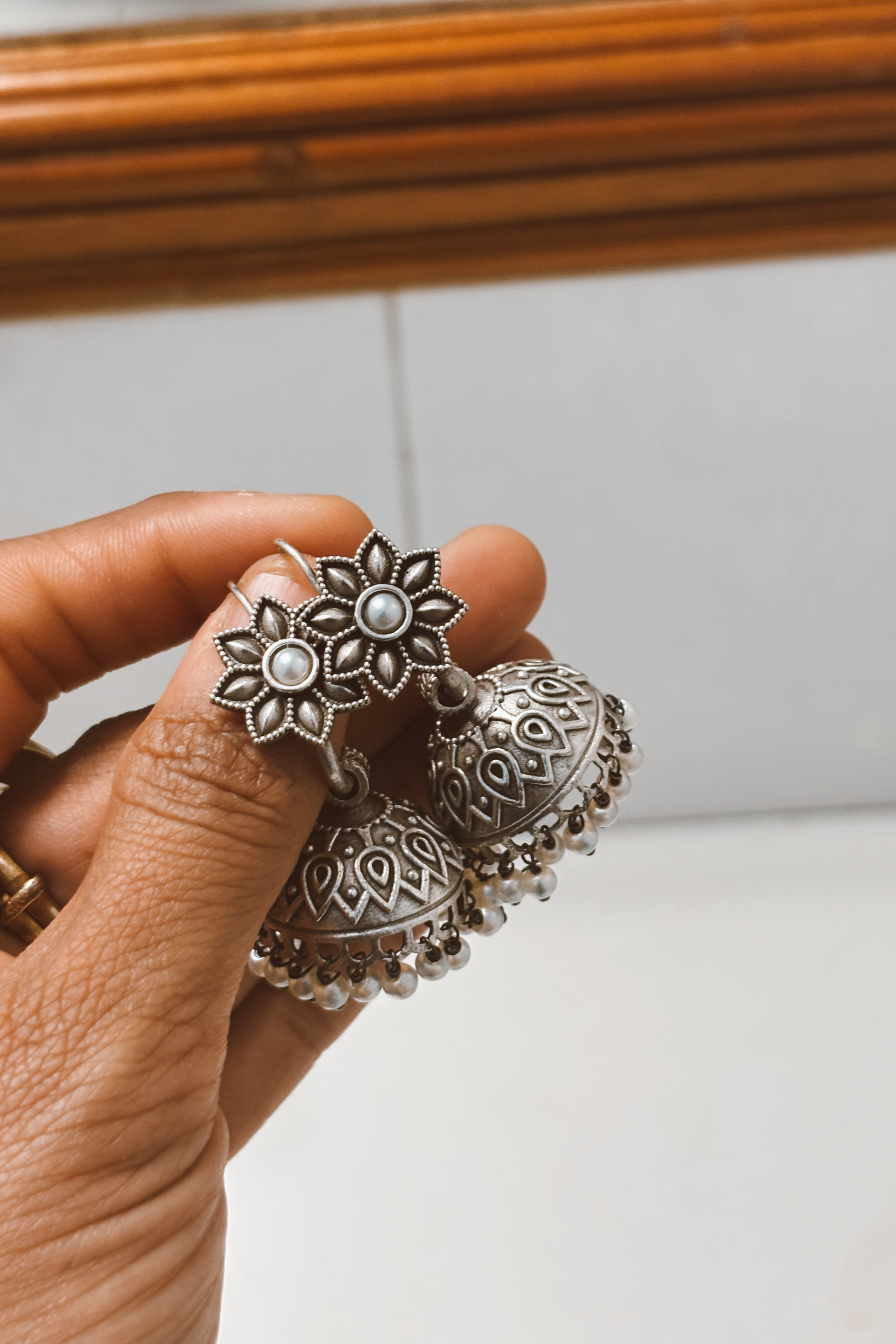 Netra Pearl Jhumka Earrings