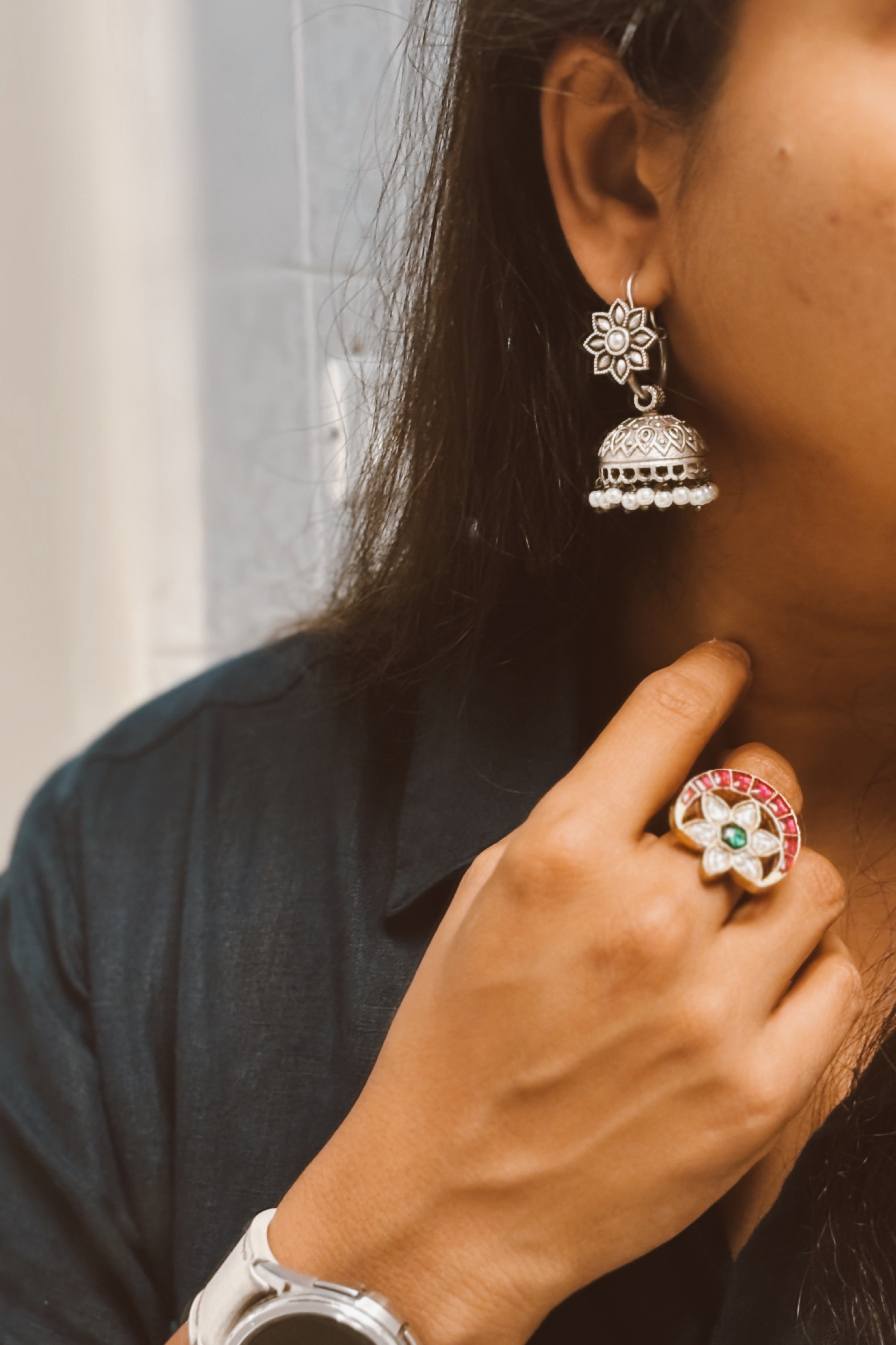 Netra Pearl Jhumka Earrings