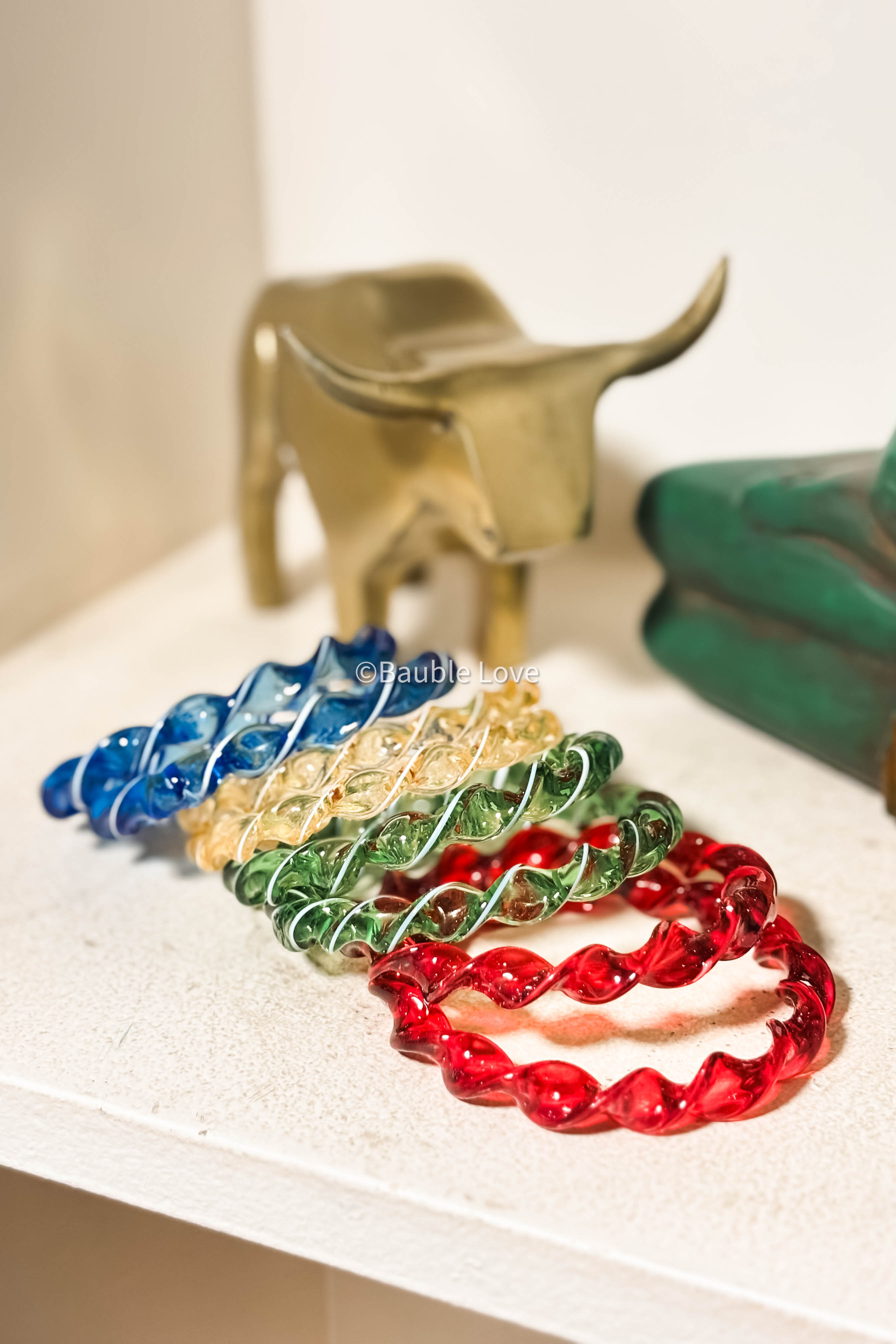 Twister Glass Bangle (Set of 2)