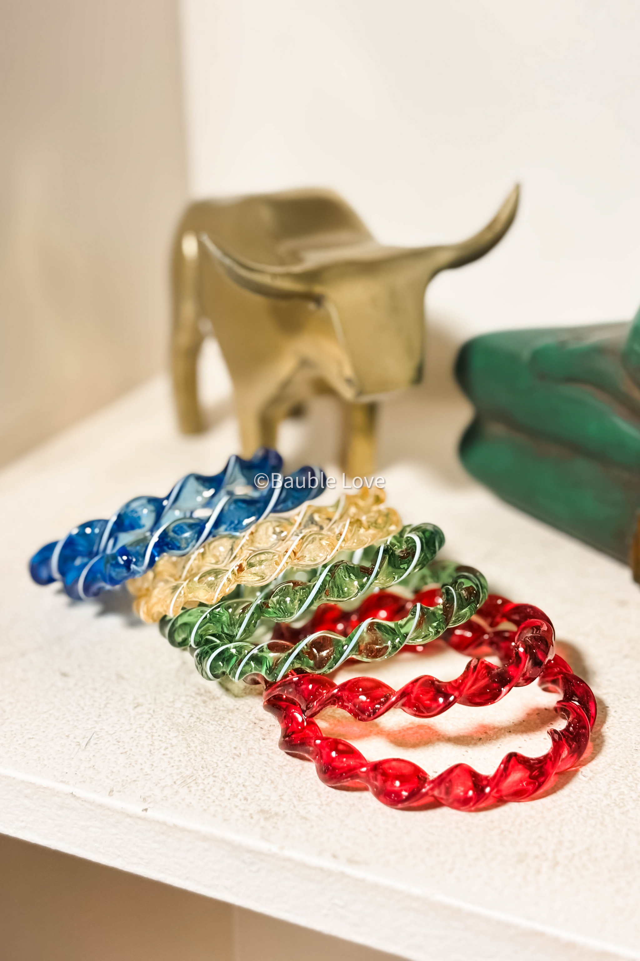 Twister Glass Bangle (Set of 2)