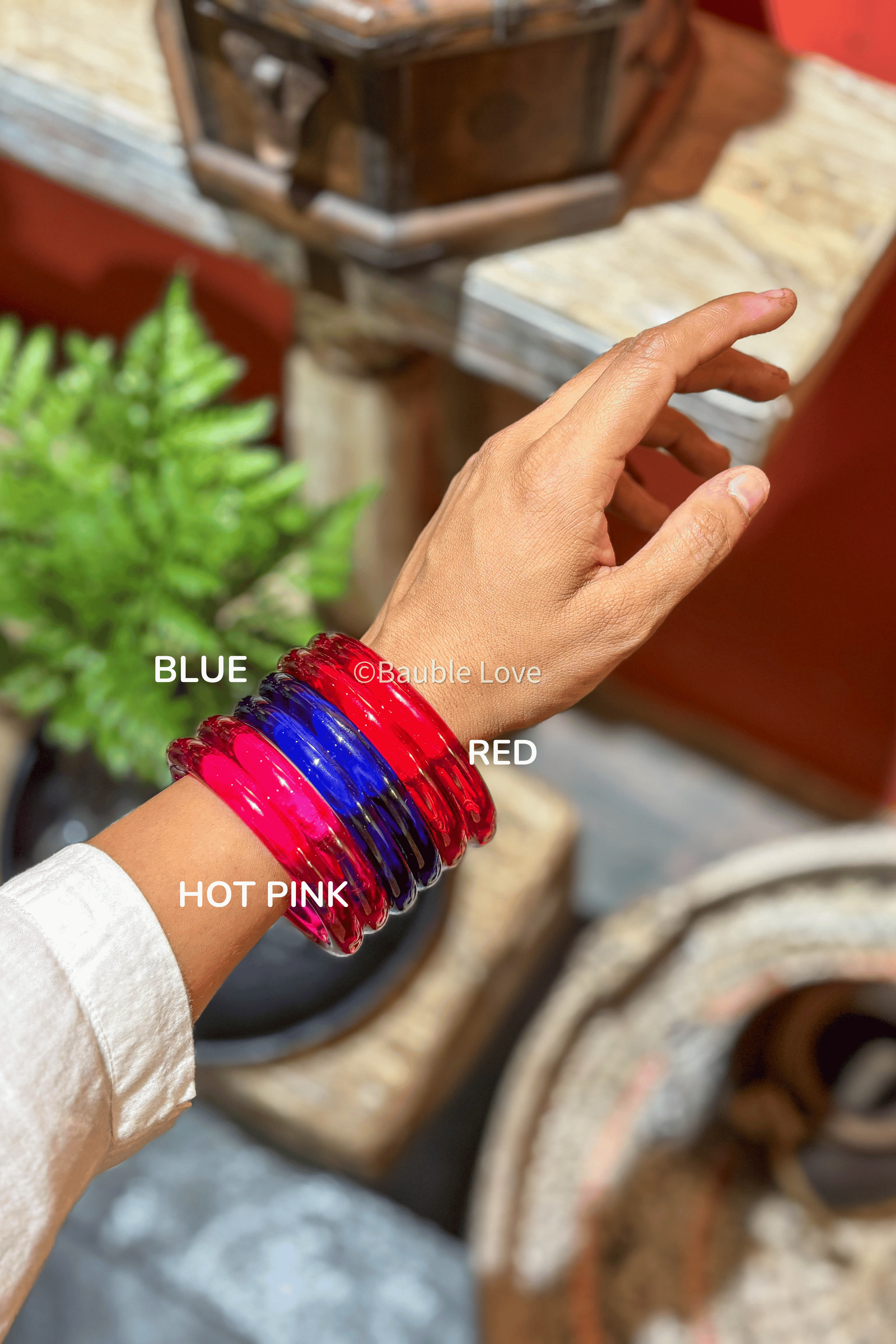 Reflective Glass Bangle (Set of 2)