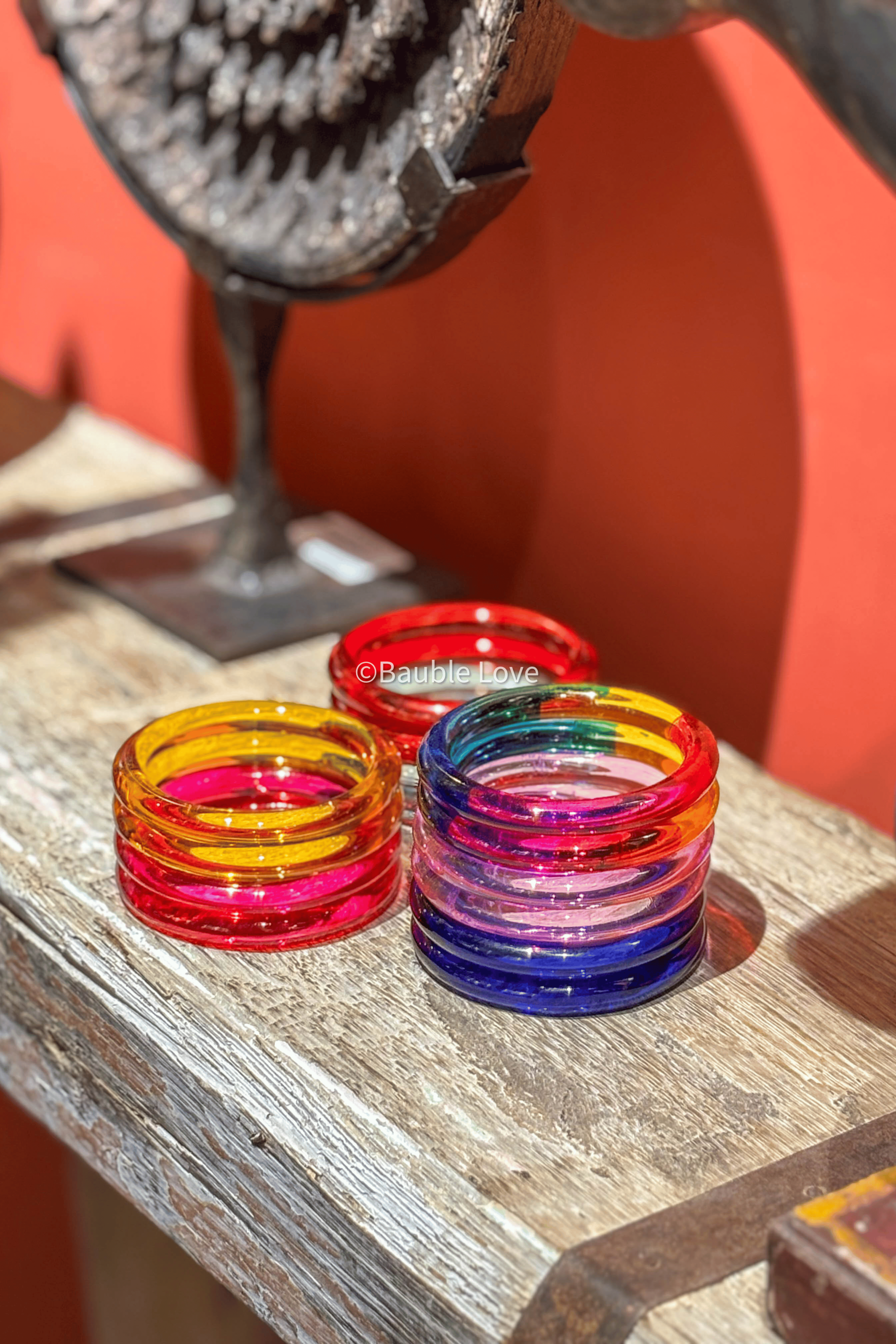 Reflective Glass Bangle (Set of 2)