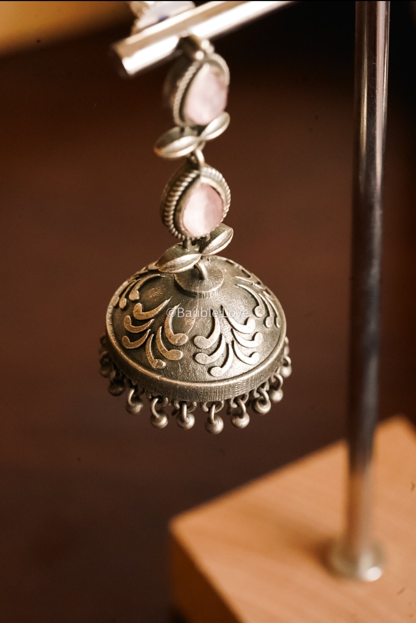 Pink Jhumka Earrings