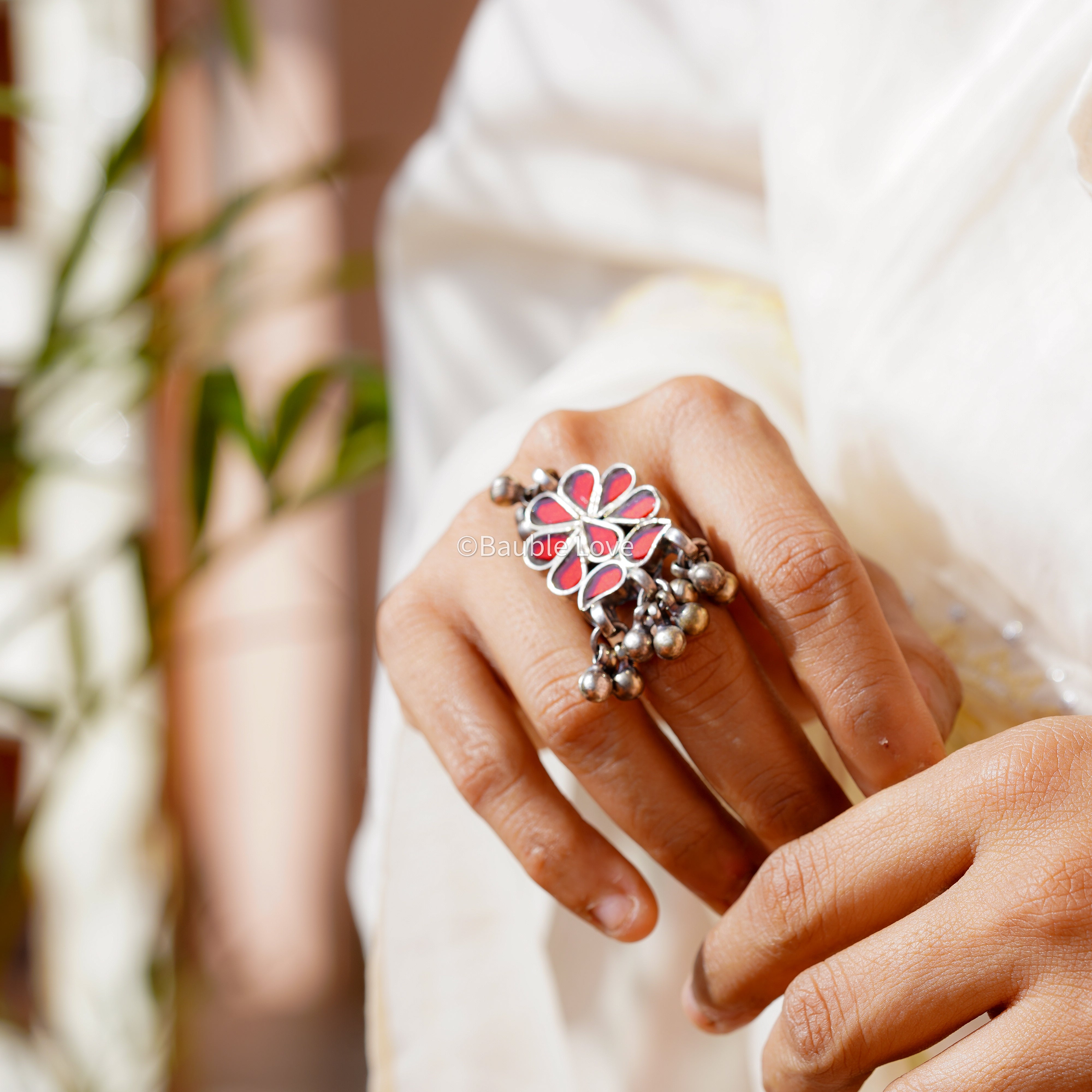 Phoolkali Glass Ring 2.0 (Red)