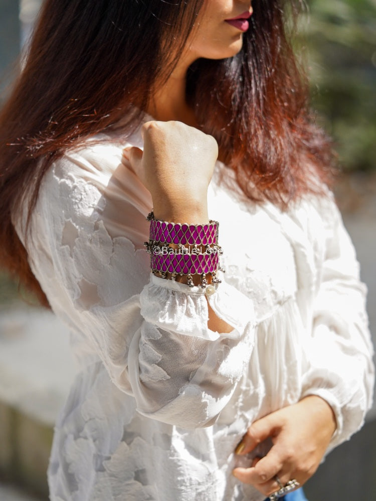 Gitika Glass Cuff (Pink)