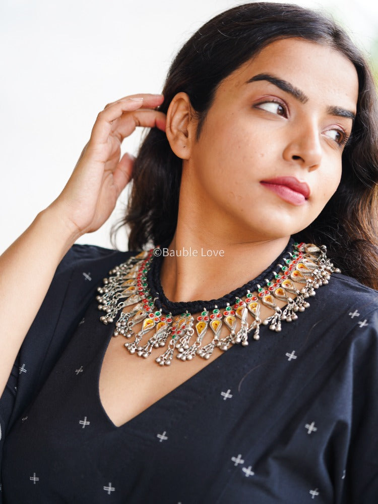 Gulmohar Glass Necklace (Yellow)