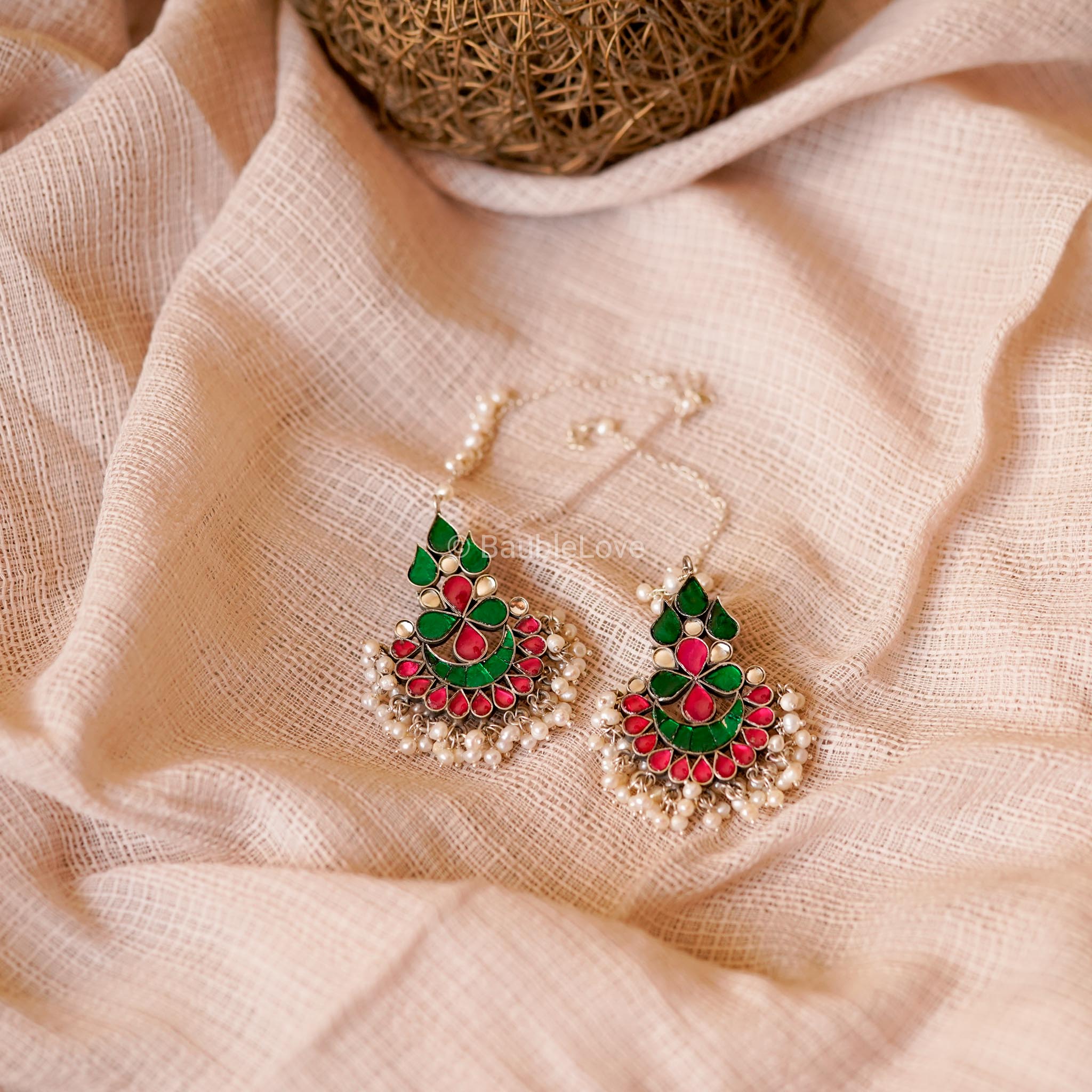 VARA KUNDAN EARRINGS (925) - BAUBLE LOVE