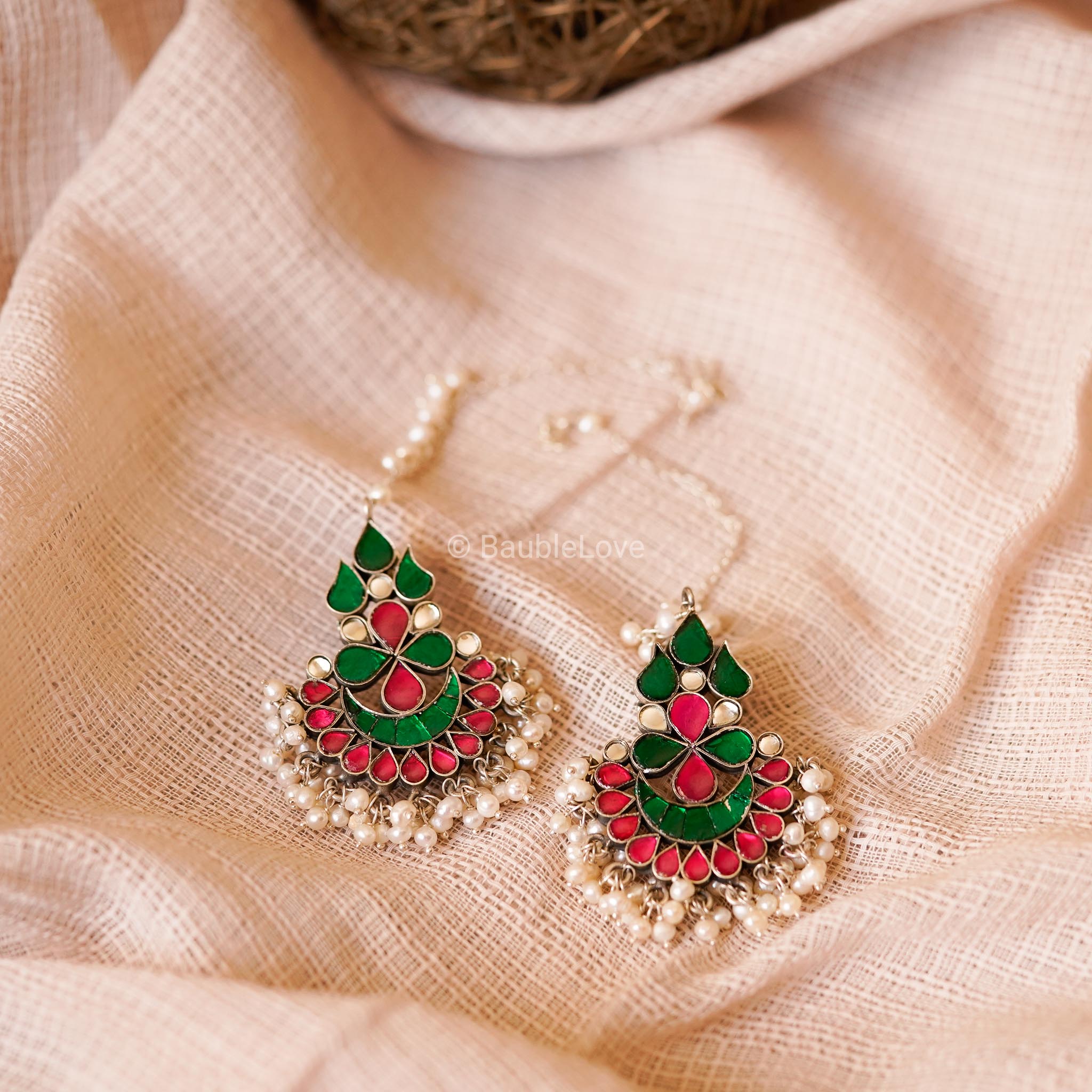 VARA KUNDAN EARRINGS (925) - BAUBLE LOVE