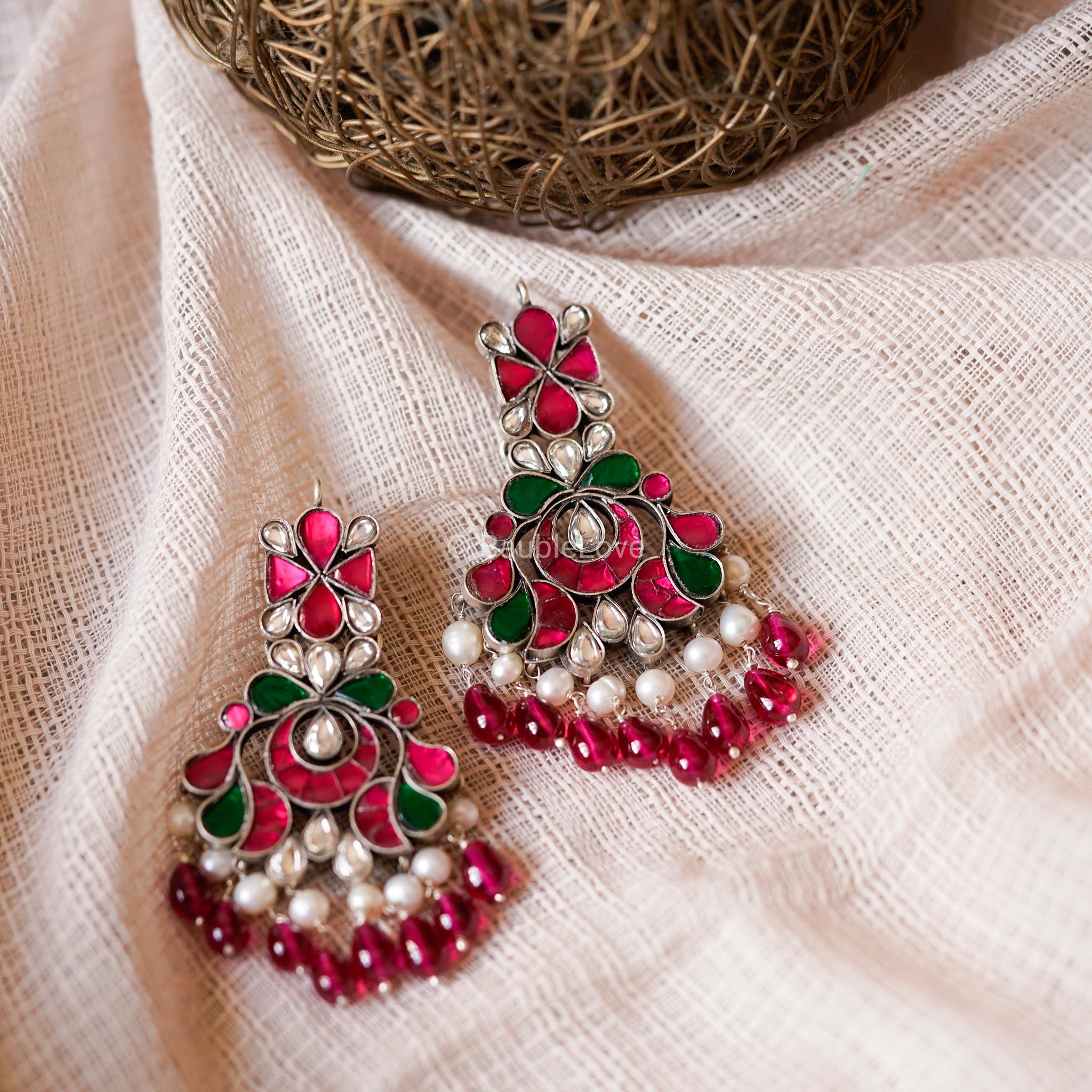 CHITRA KUNDAN EARRINGS (925) - BAUBLE LOVE