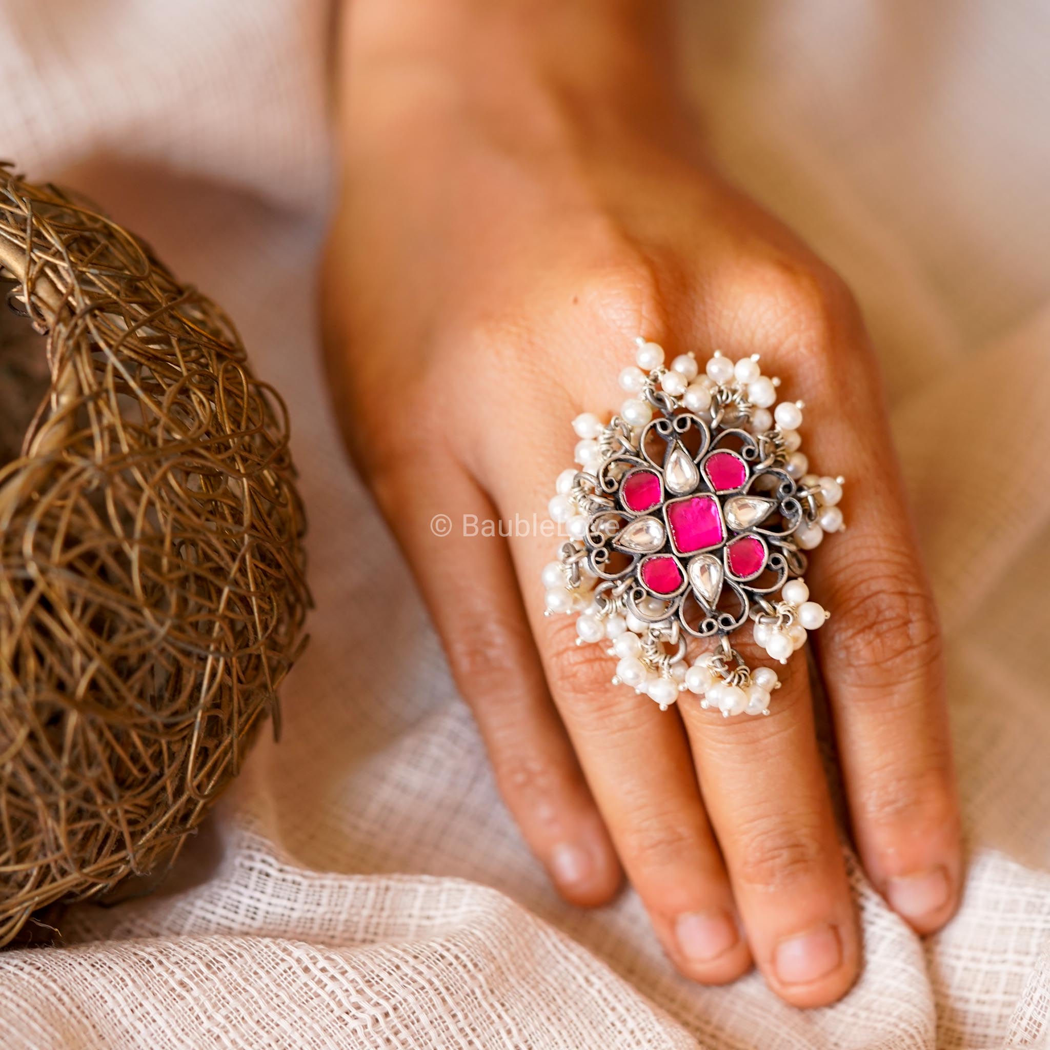 RIASA KUNDAN RING (925) - BAUBLE LOVE