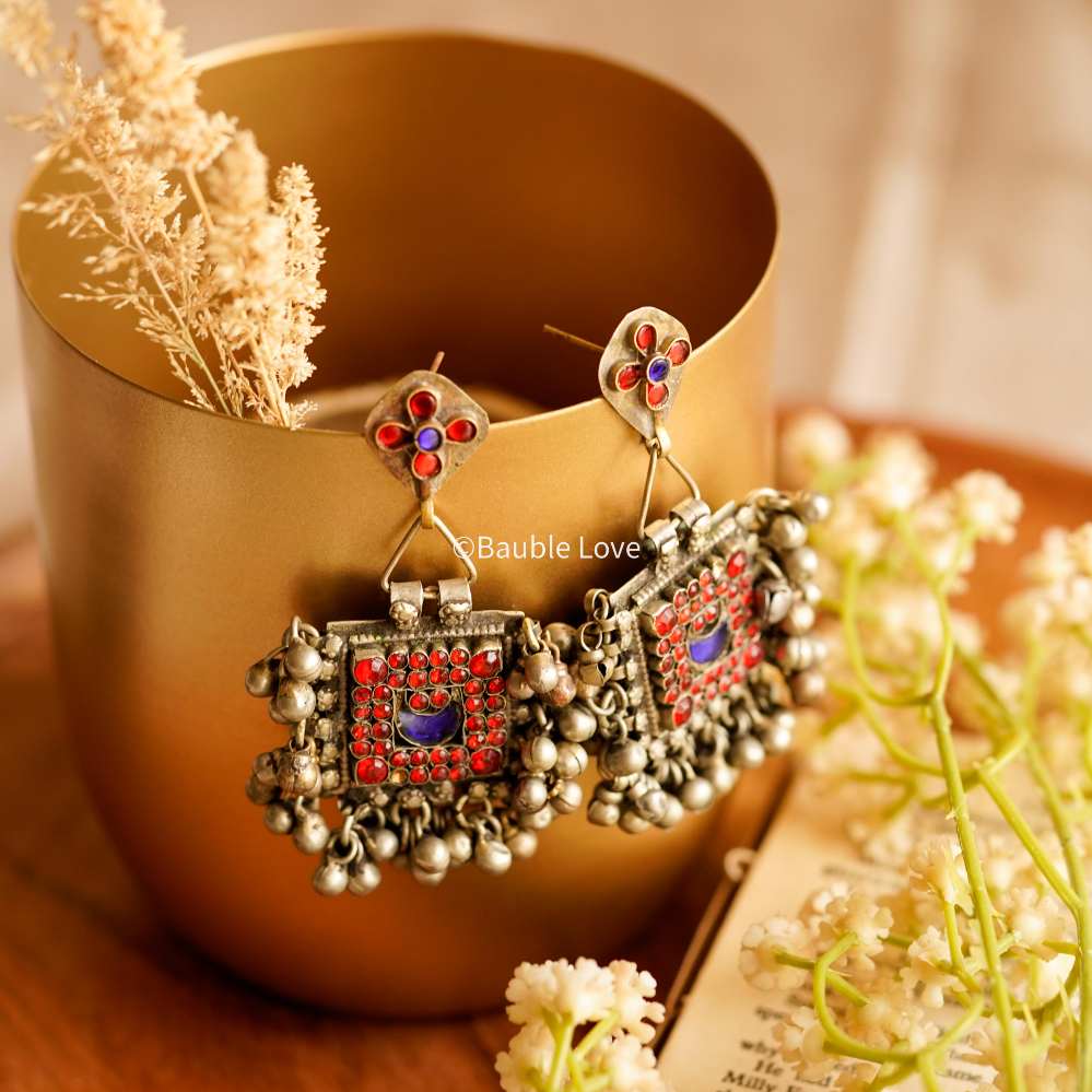 Feroza Afghan Earrings