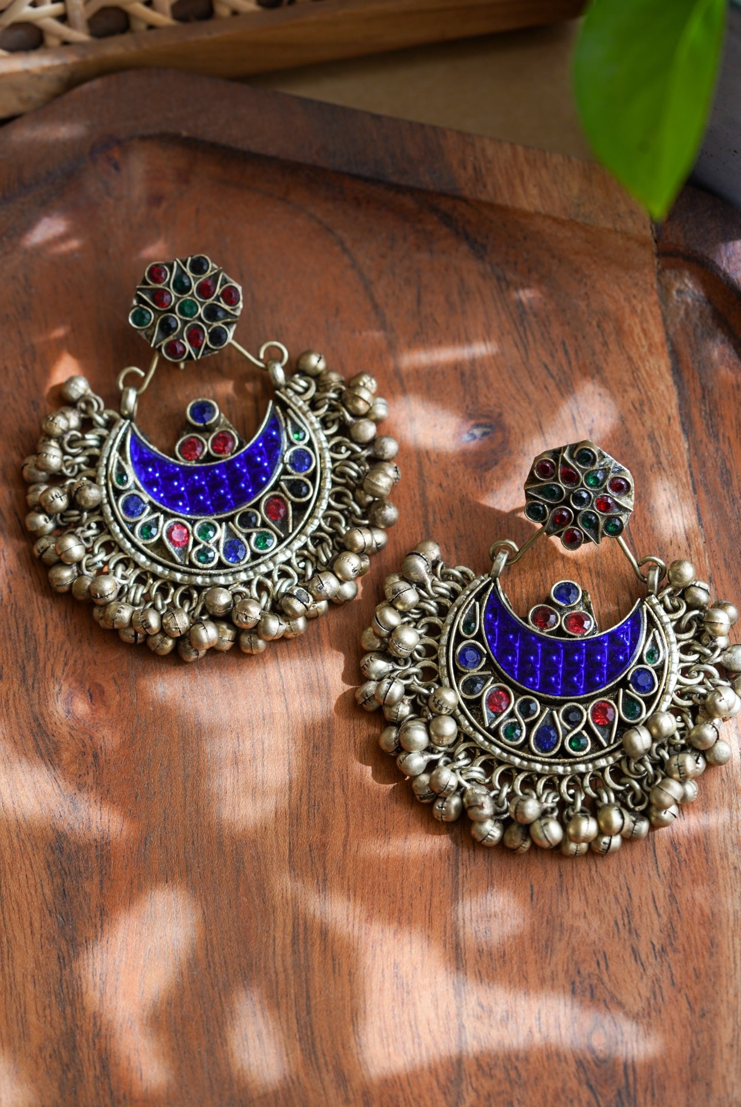 Vedah Afghan Earrings (Blue)