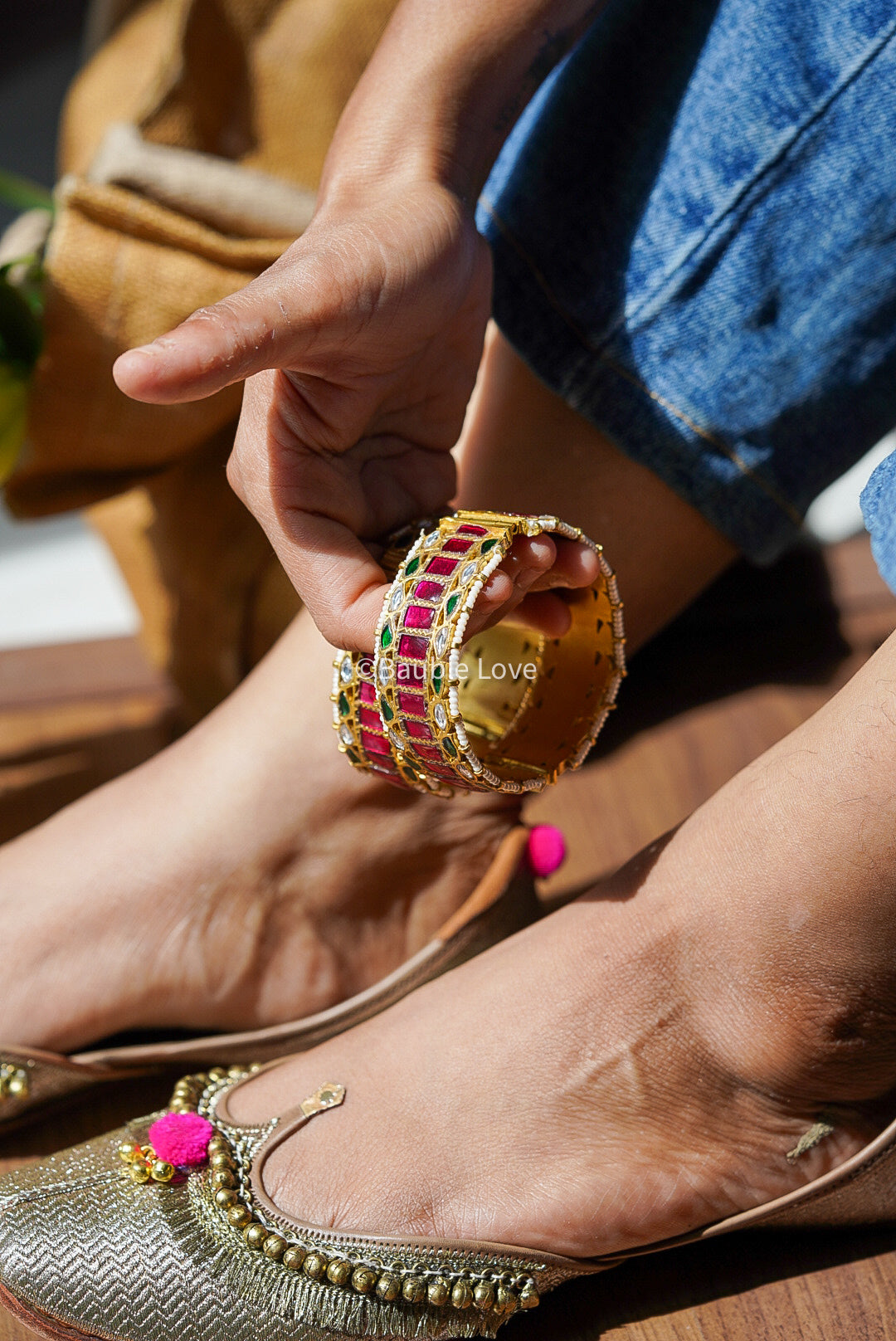 Alka Jadau Cuff (Multicoloured)
