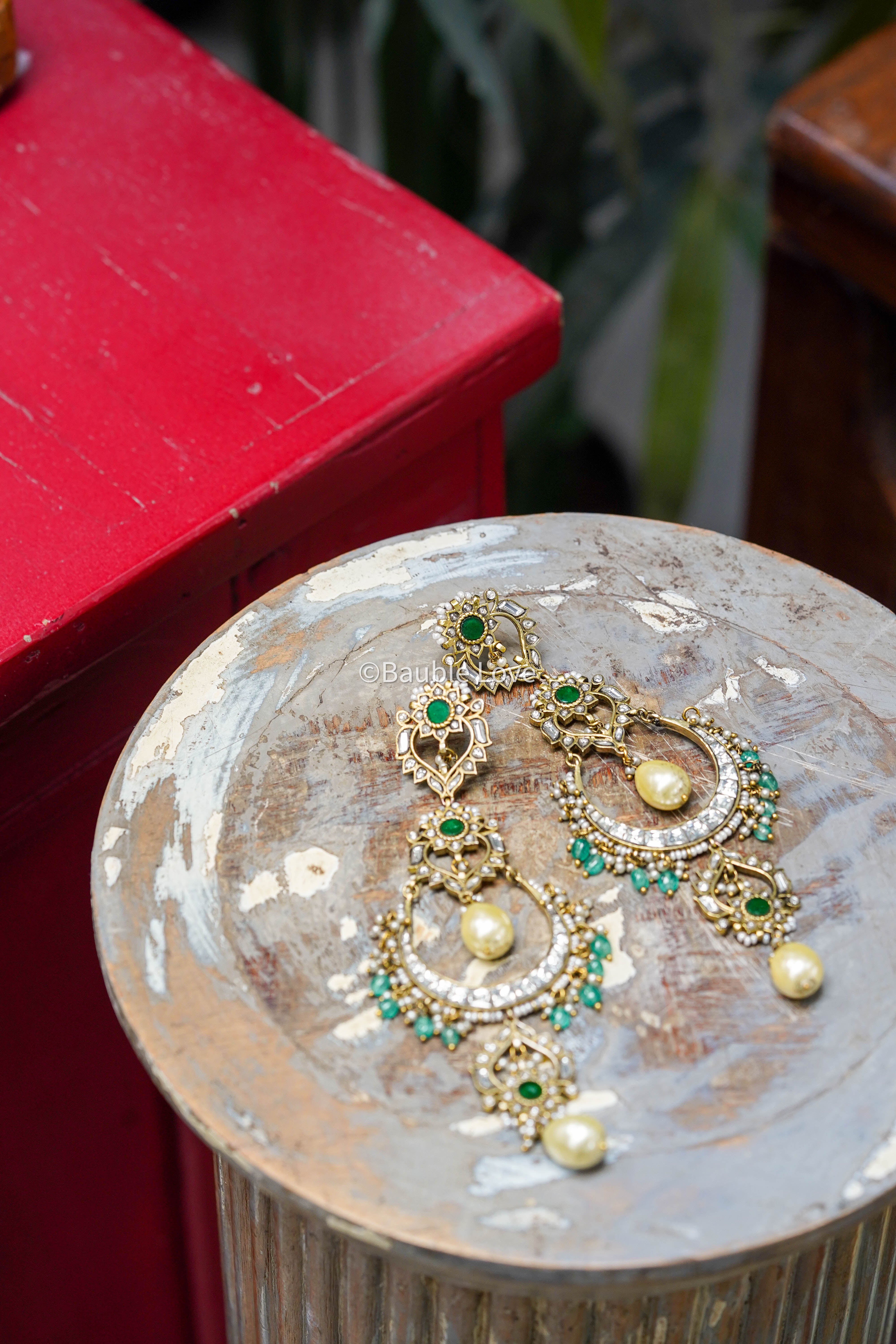 Medha Statement Jadau Earrings