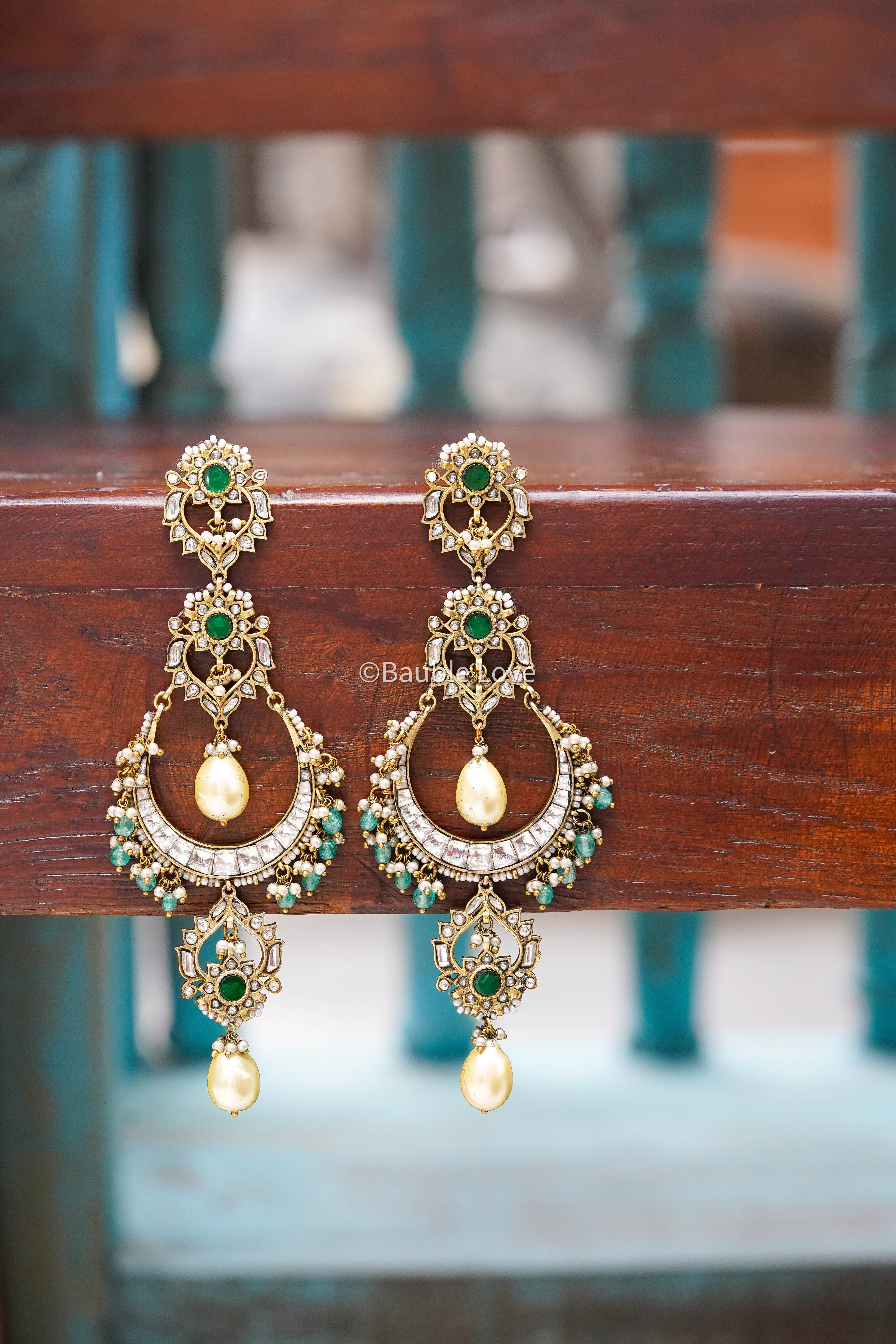 Medha Statement Jadau Earrings