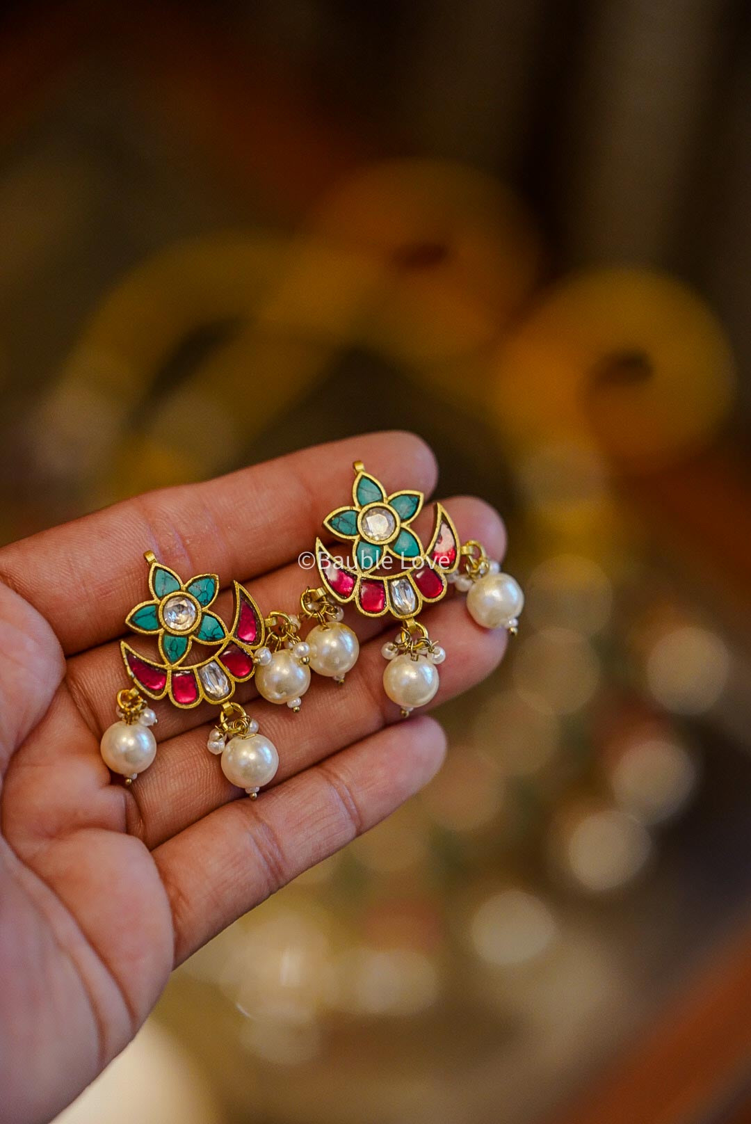 Milan Jadau Earrings(Multicolour)