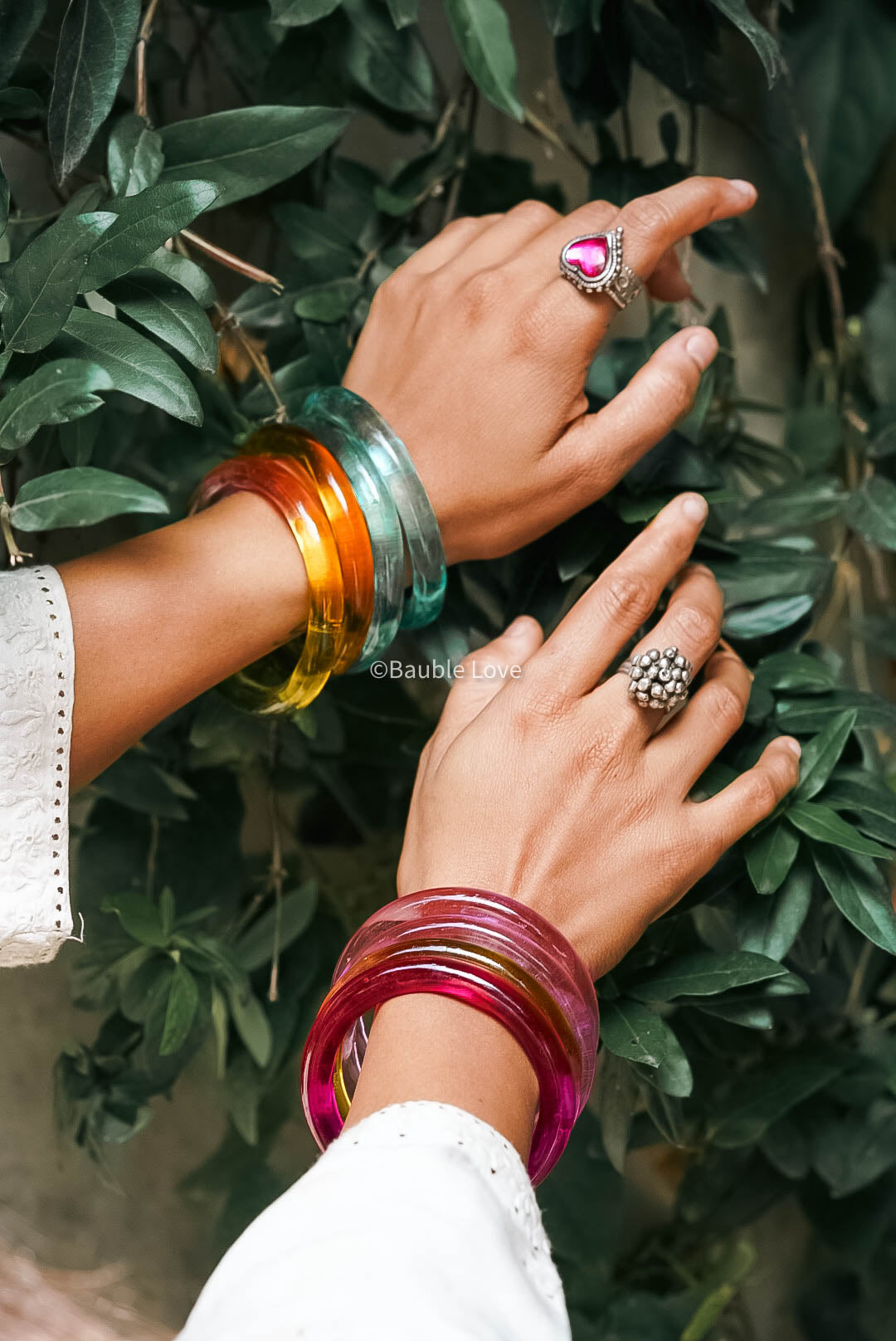 Reflective Glass Bangle (Set of 2)