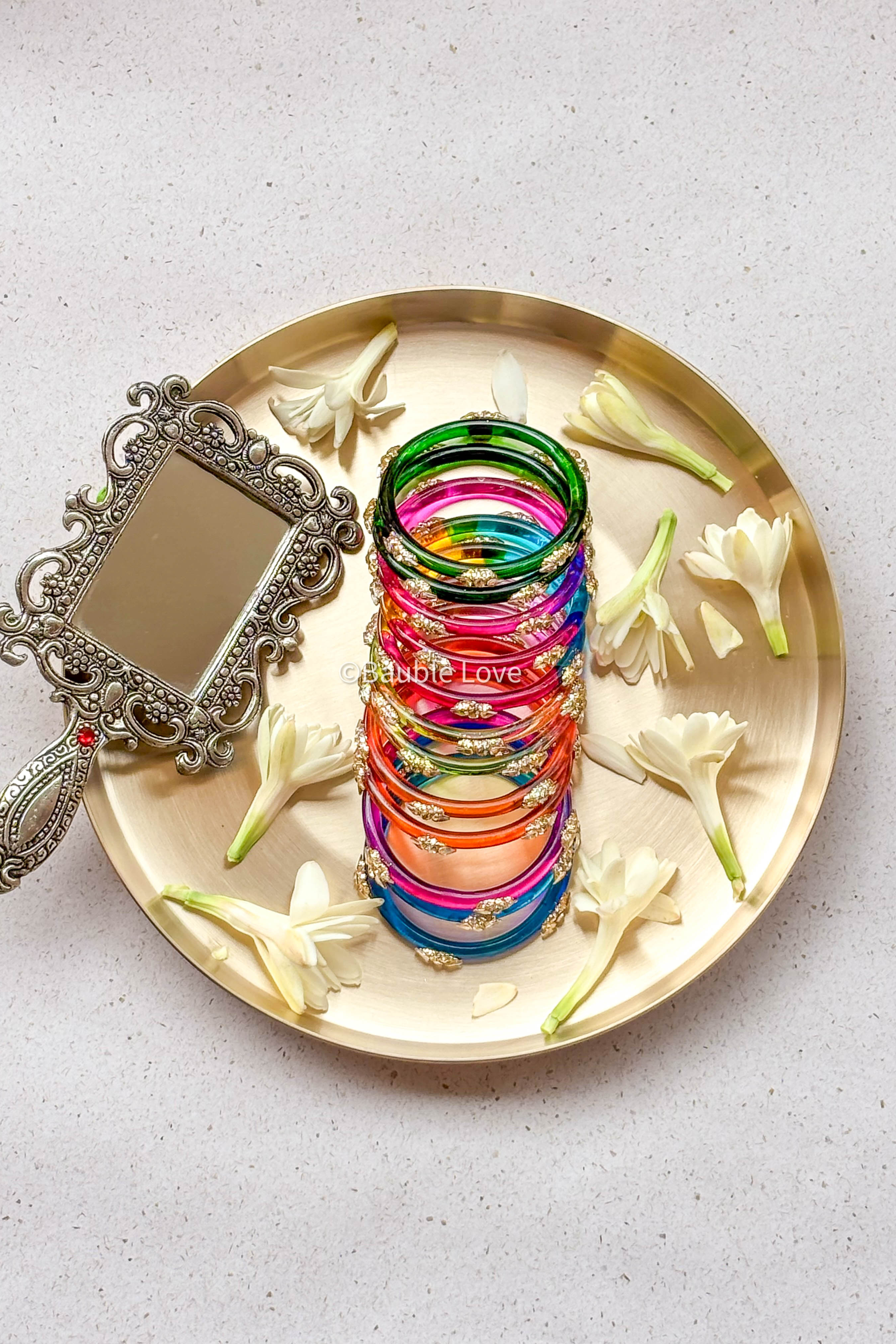 Pia Glitter Glass Bangle (Set of 4)