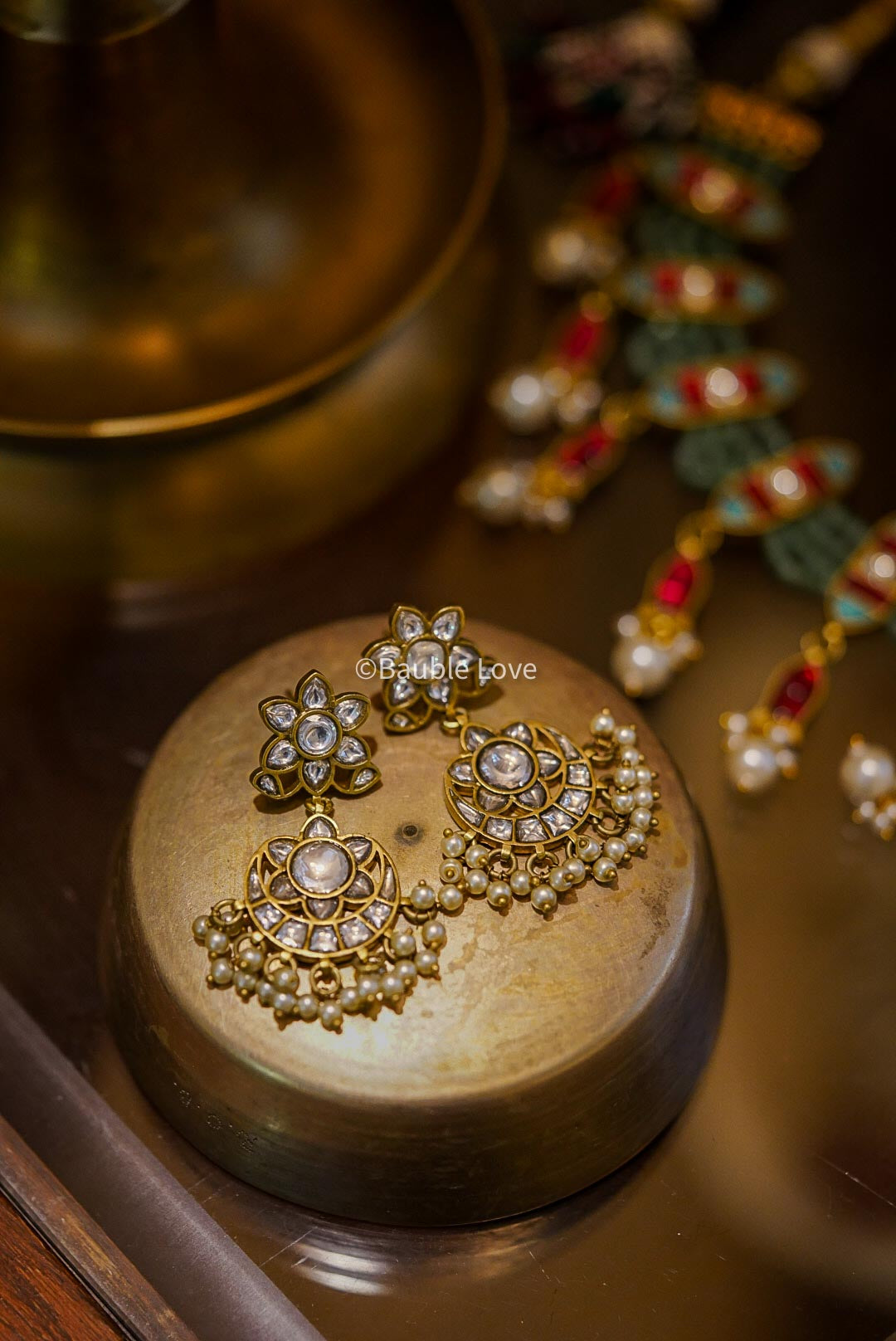 Raksha Jadau Chandbali Earrings